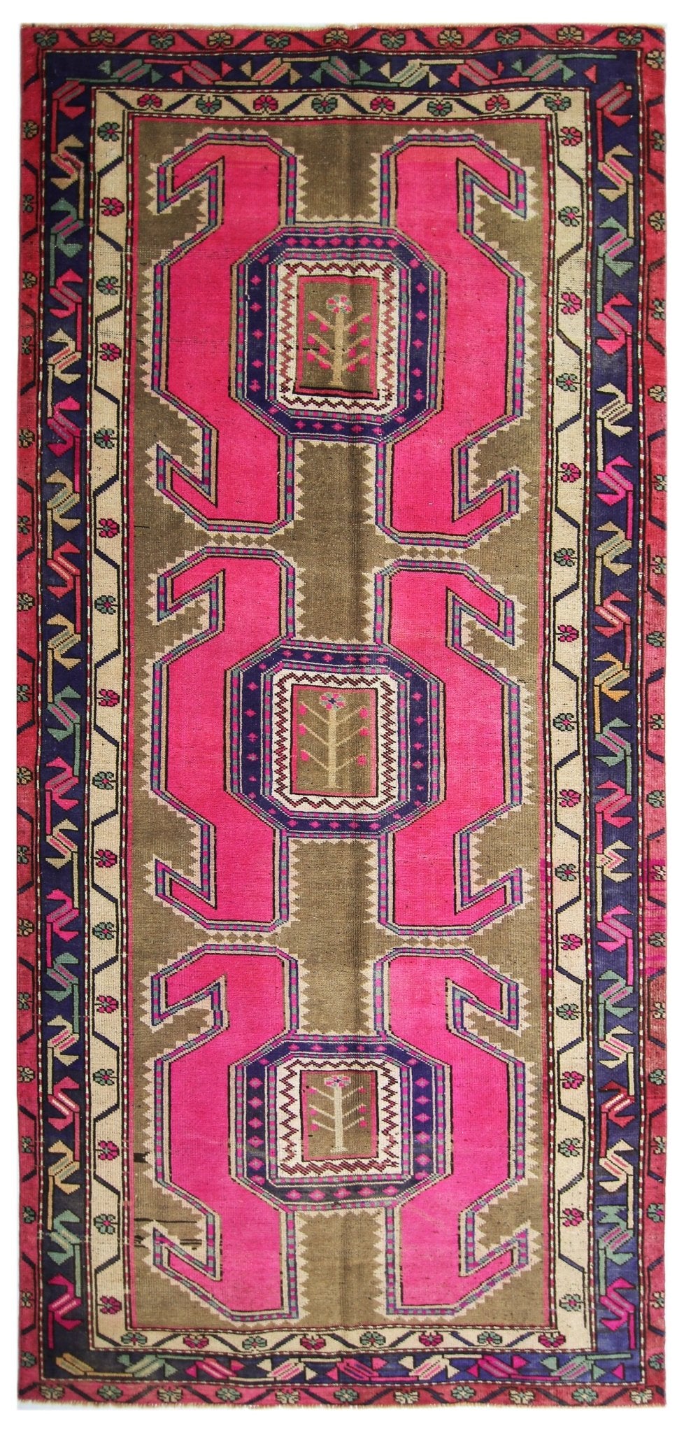 Handmade Vintage Persian Ardebil Rug | 299 x 134 cm | 9'10" x 4'5" - Najaf Rugs & Textile