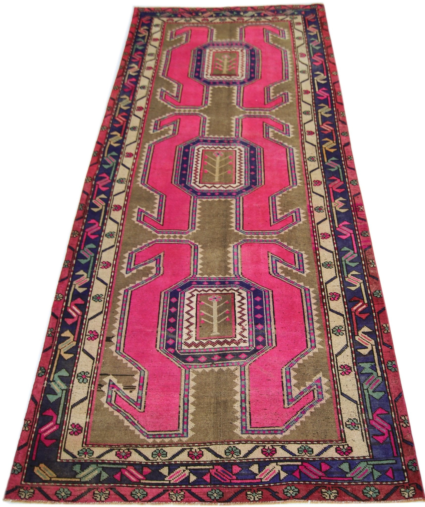Handmade Vintage Persian Ardebil Rug | 299 x 134 cm | 9'10" x 4'5" - Najaf Rugs & Textile