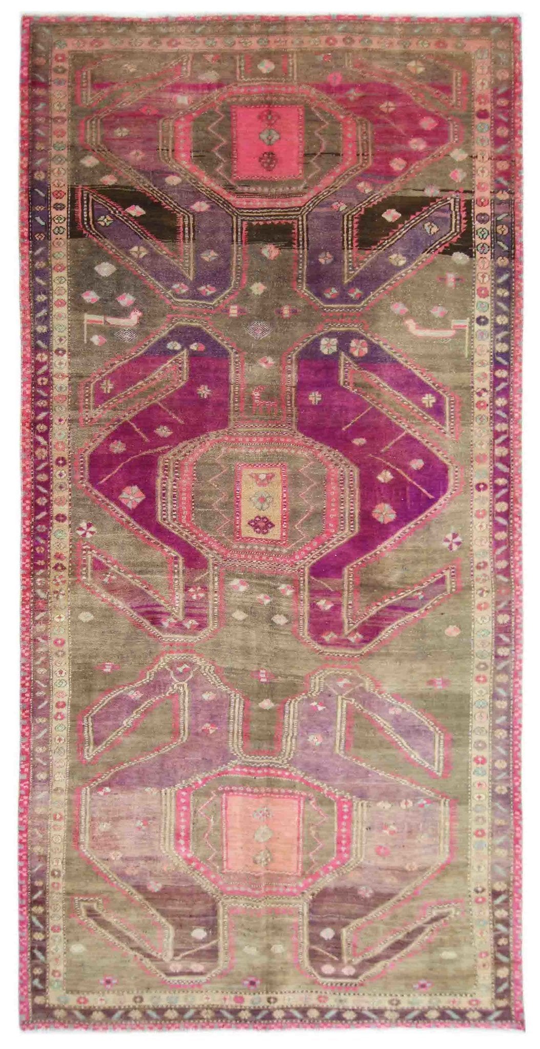 Handmade Vintage Persian Ardebil Rug | 301 x 140 cm | 9'10" x 4'7" - Najaf Rugs & Textile