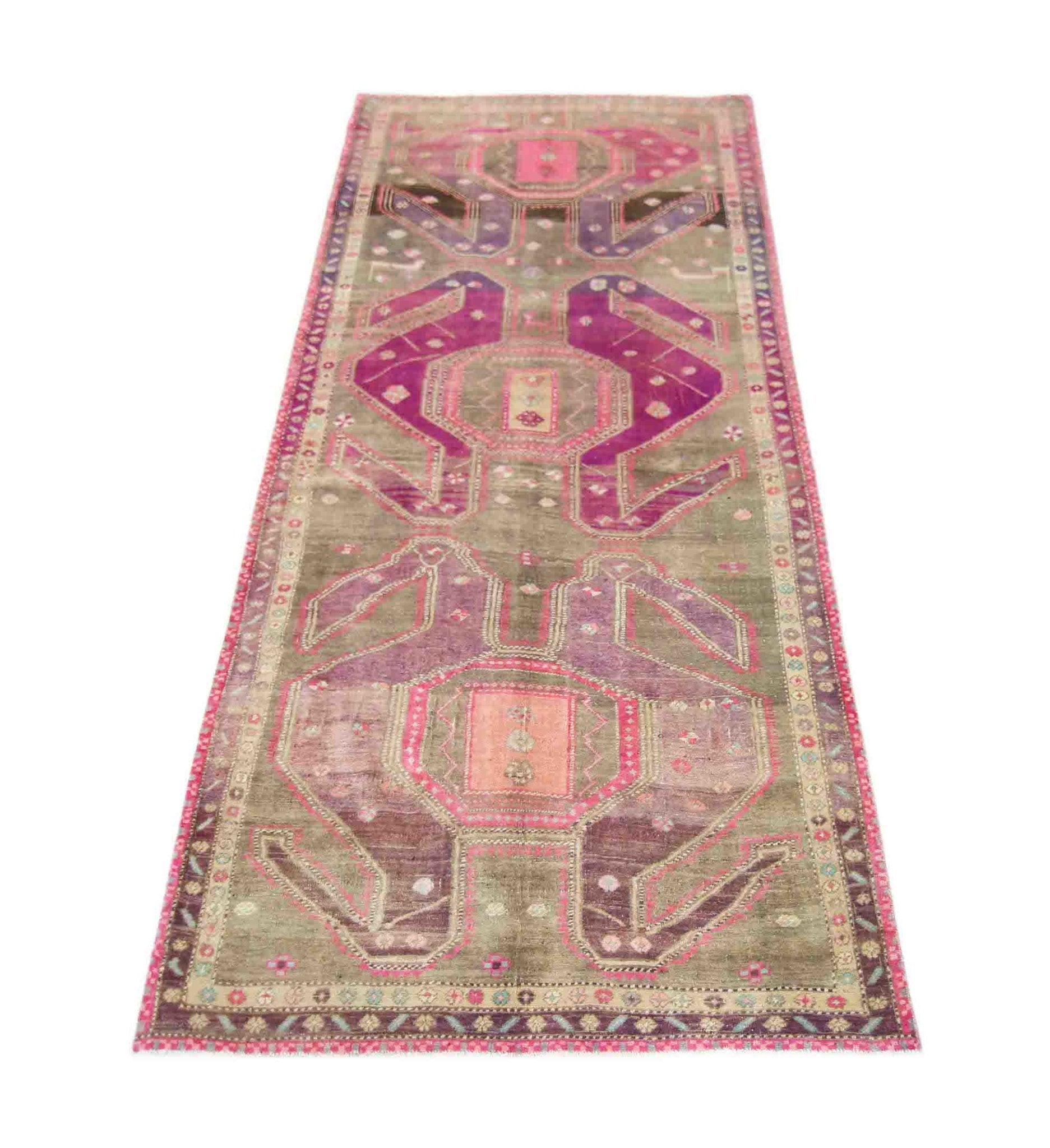 Handmade Vintage Persian Ardebil Rug | 301 x 140 cm | 9'10" x 4'7" - Najaf Rugs & Textile