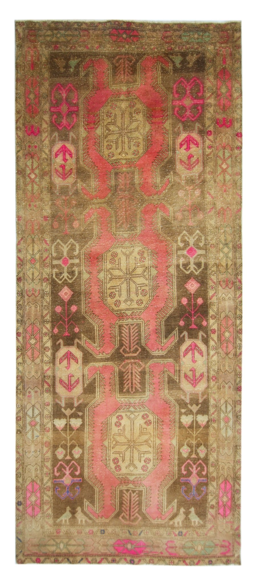 Handmade Vintage Persian Ardebil Rug | 302 x 129 cm | 9'11" x 4'3" - Najaf Rugs & Textile