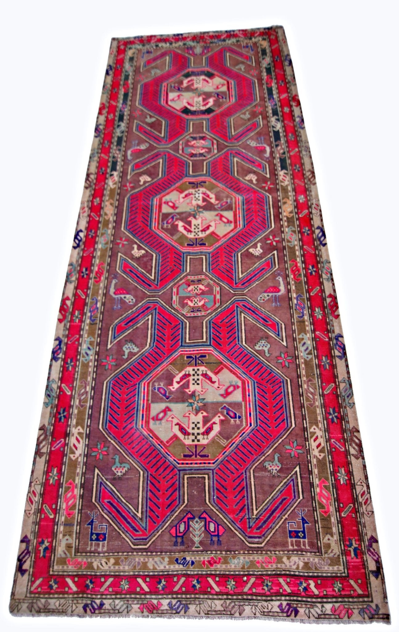 Handmade Vintage Persian Ardebil Rug | 324 x 137 cm | 10'8" x 4'6" - Najaf Rugs & Textile
