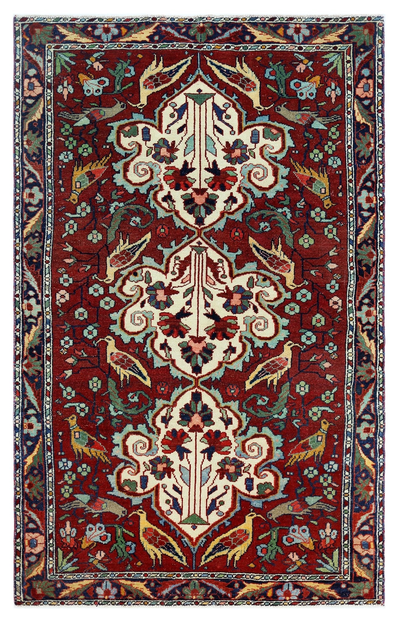 Handmade Vintage Persian Bakhtiar Rug | 163 x 101 cm | 5'4" x 3'4" - Najaf Rugs & Textile