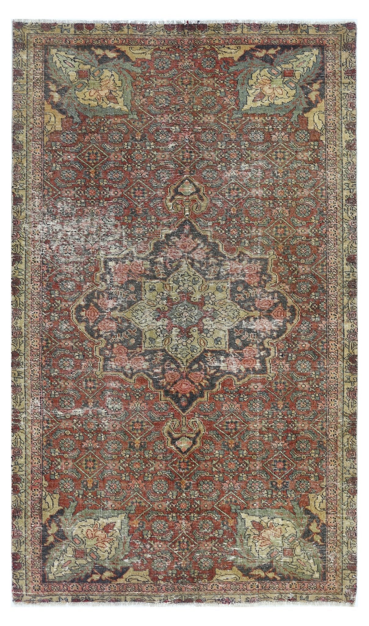Handmade Vintage Persian Bakhtiar Rug | 183 x 106 cm | 6' x 3'6" - Najaf Rugs & Textile