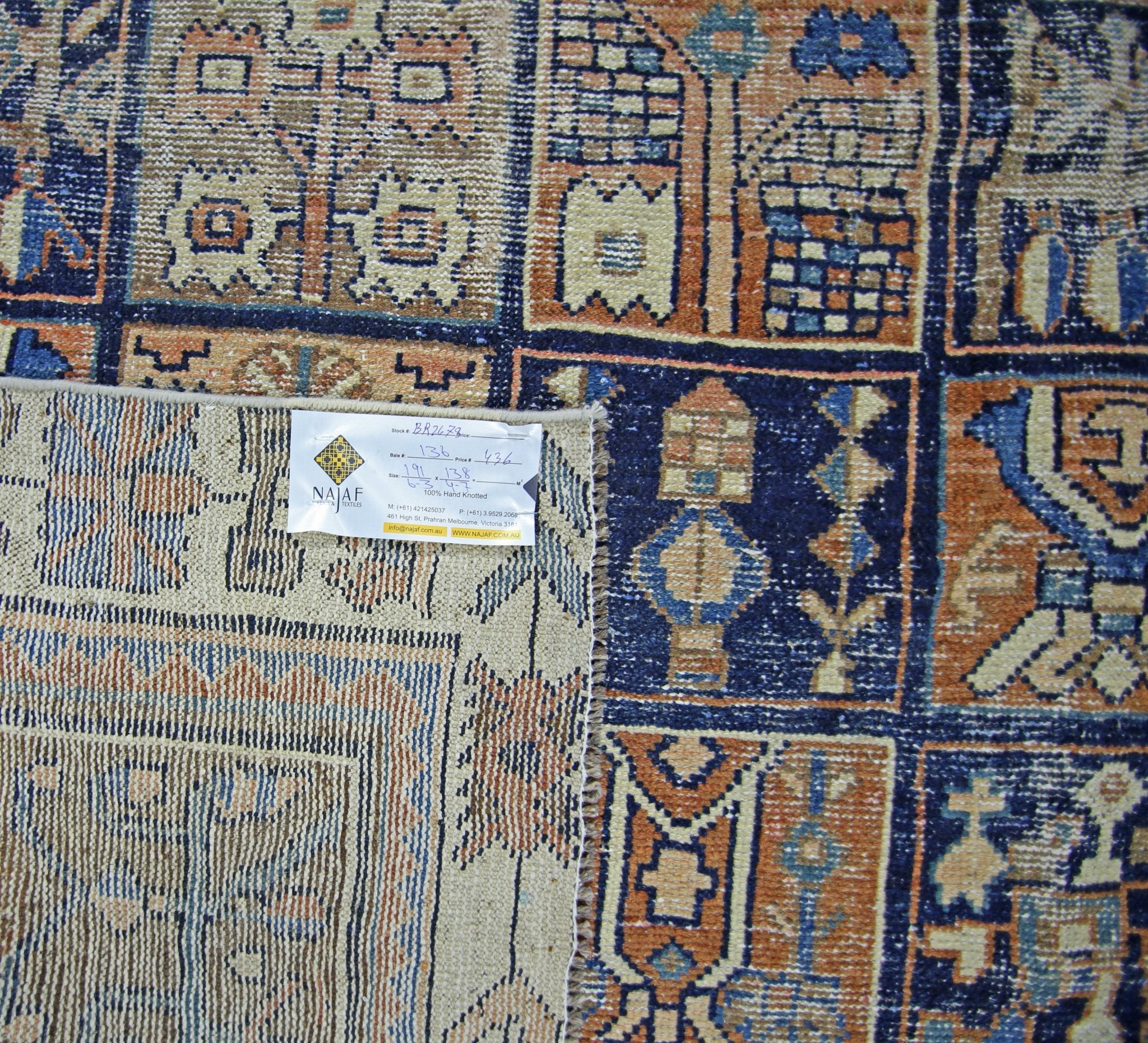 Handmade Vintage Persian Bakhtiar Rug | 191 x 138 cm | 6'3" x 4'7" - Najaf Rugs & Textile