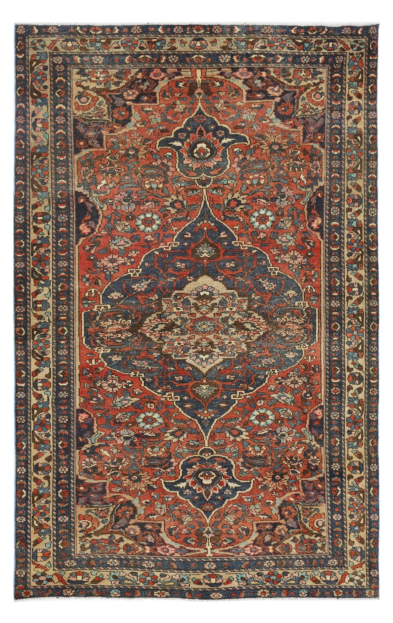 Handmade Vintage Persian Bakhtiar Rug | 250 x 156 cm | 8'2" x 5'1" - Najaf Rugs & Textile