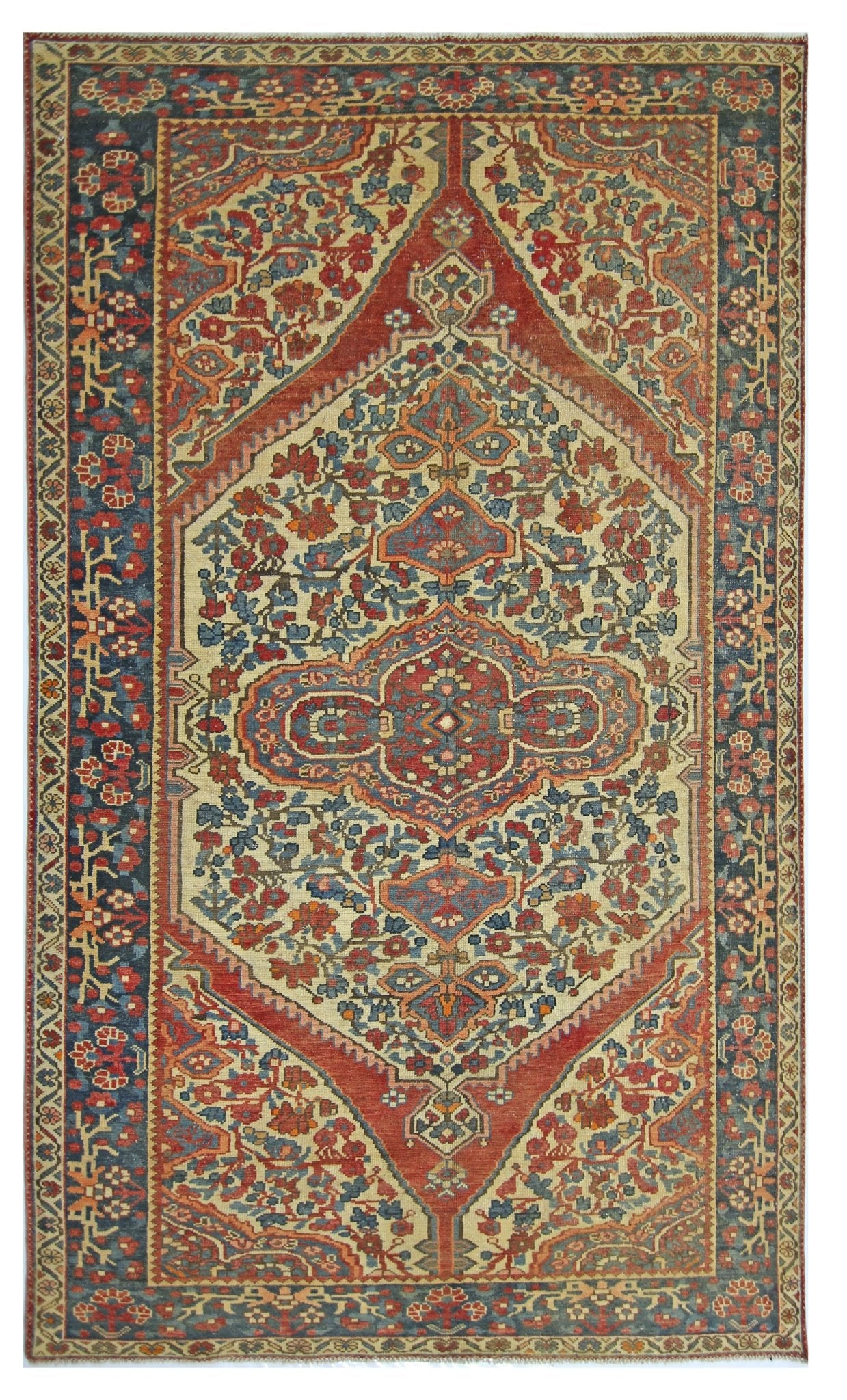 Handmade Vintage Persian Bakhtiar Rug | 254 x 161 cm | 8'4" x 5'4" - Najaf Rugs & Textile