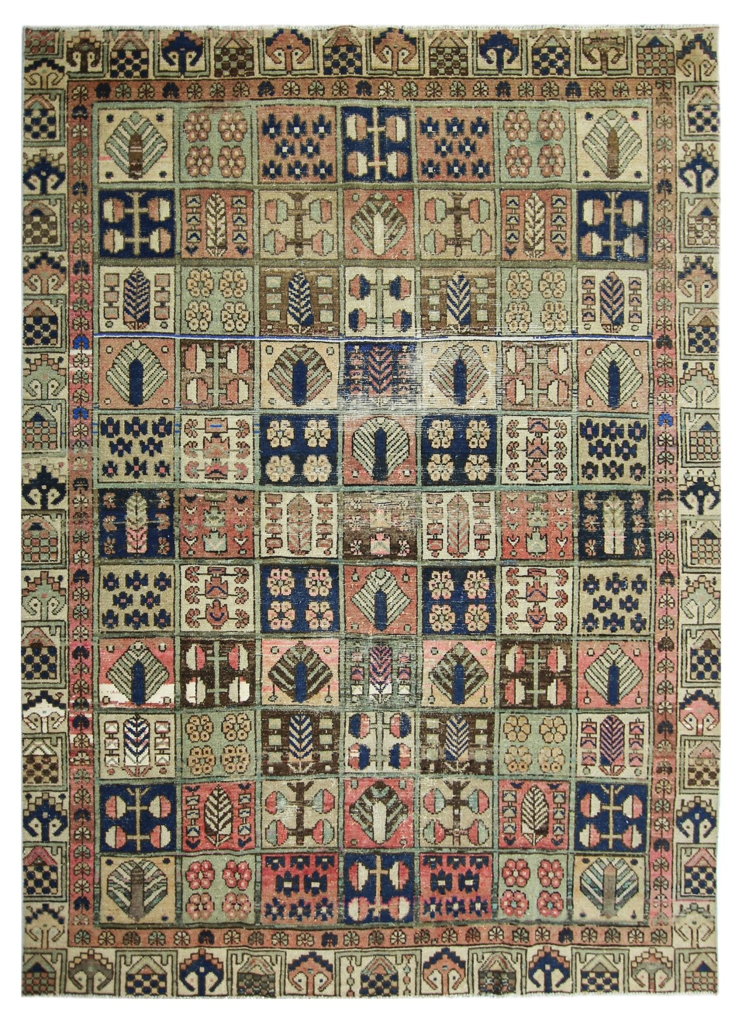 Handmade Vintage Persian Bakhtiar Rug | 260 x 200 cm | 8'6" x 6'7" - Najaf Rugs & Textile