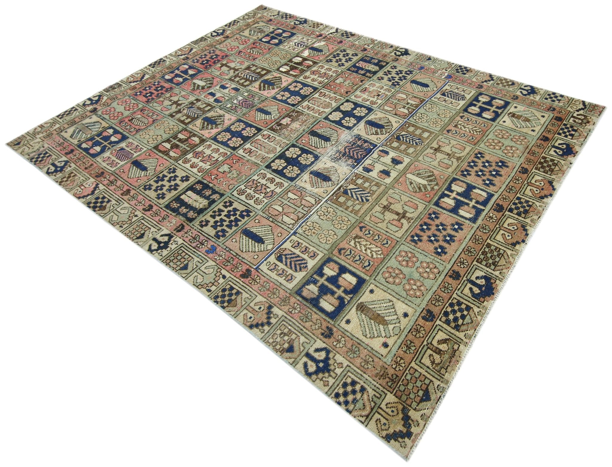 Handmade Vintage Persian Bakhtiar Rug | 260 x 200 cm | 8'6" x 6'7" - Najaf Rugs & Textile