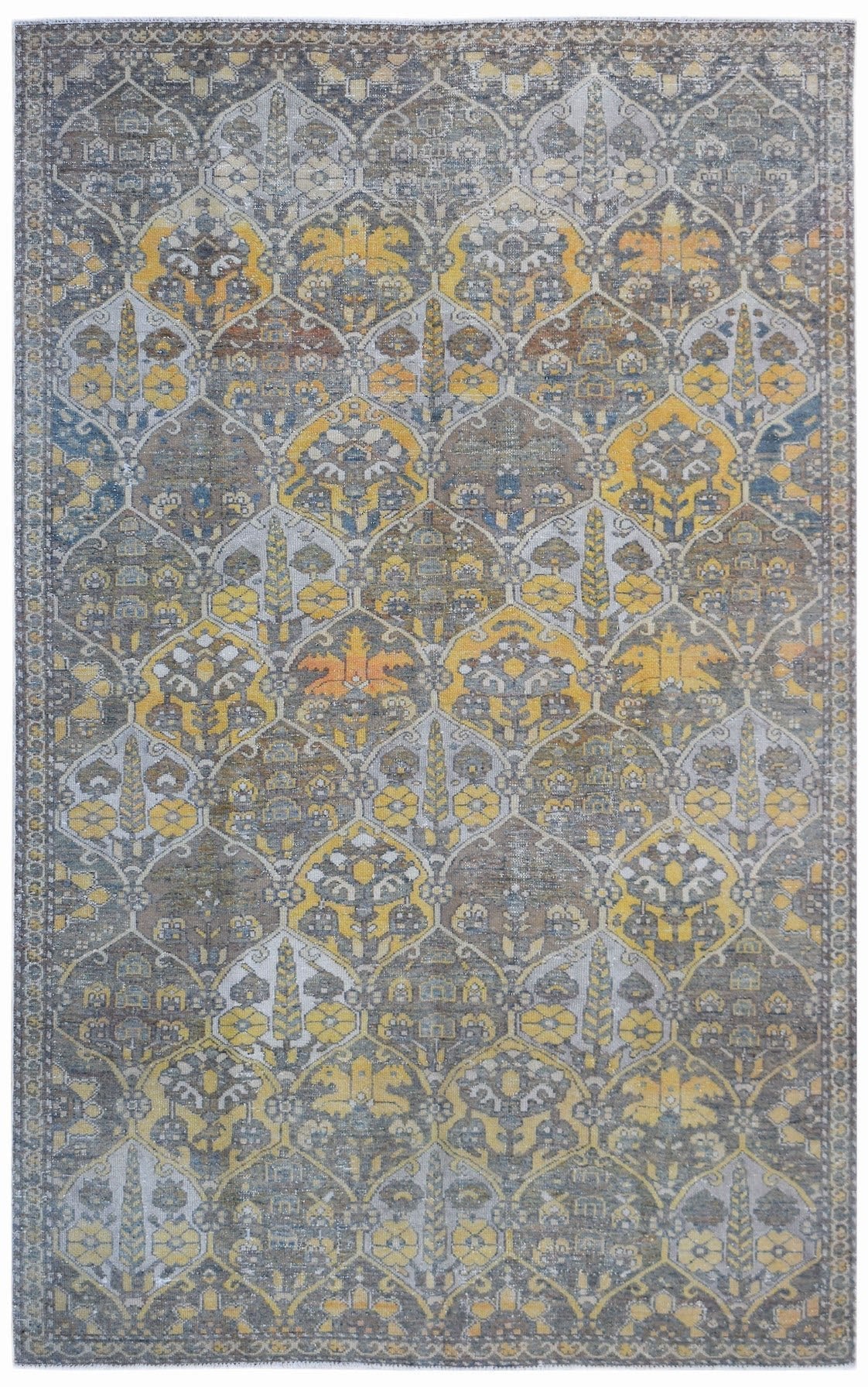 Handmade Vintage Persian Bakhtiar Rug | 262 x 163 cm | 8'7" x 5'4" - Najaf Rugs & Textile