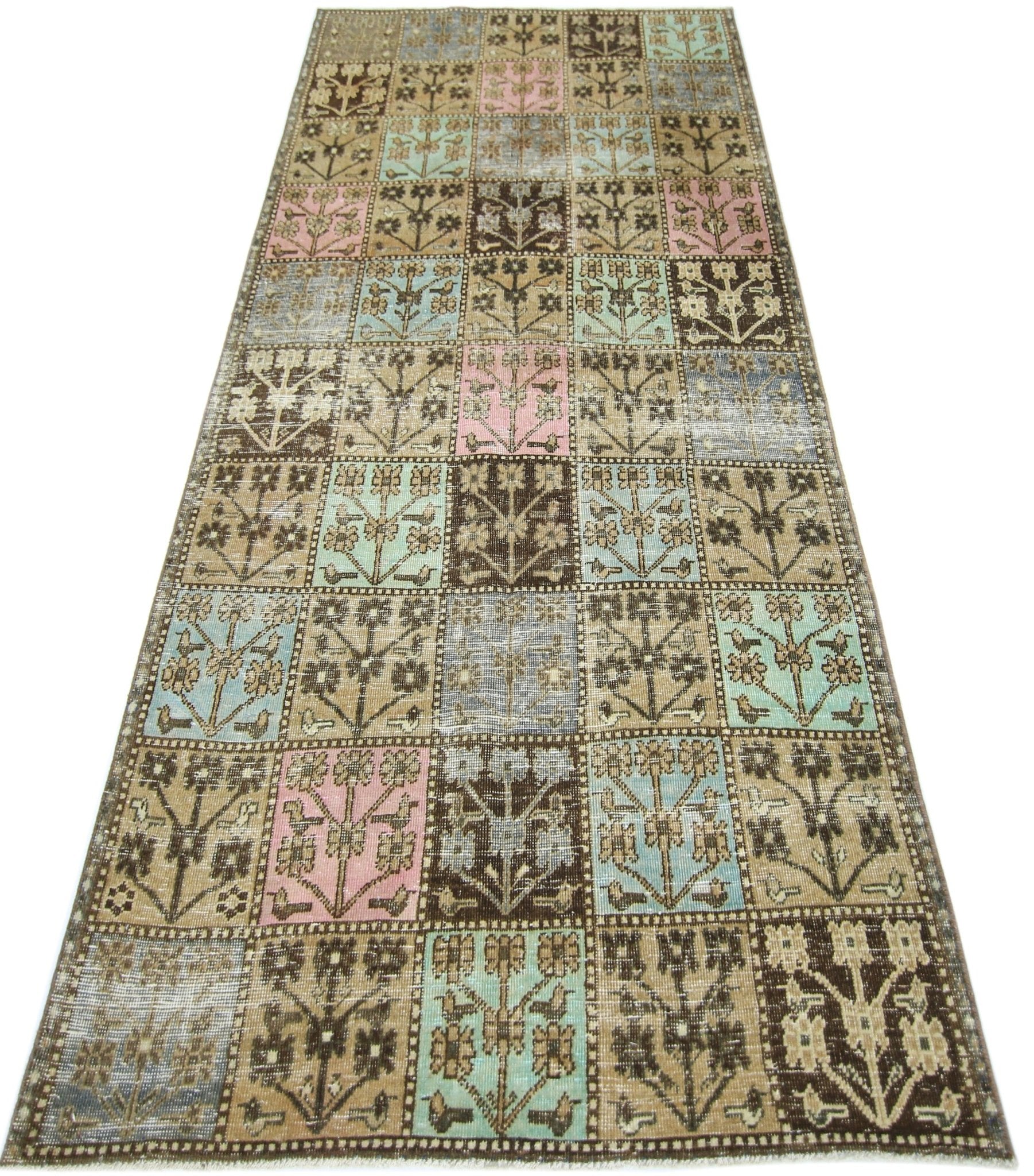 Handmade Vintage Persian Bakhtiar Rug | 264 x 120 cm | 8'8" x 3'11" - Najaf Rugs & Textile