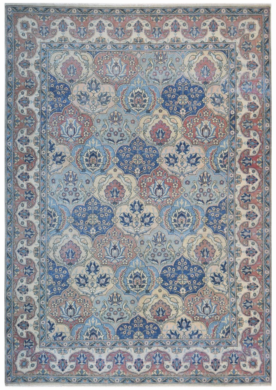Handmade Vintage Persian Bakhtiar Rug | 264 x 190 cm | 8'8" x 6'3" - Najaf Rugs & Textile