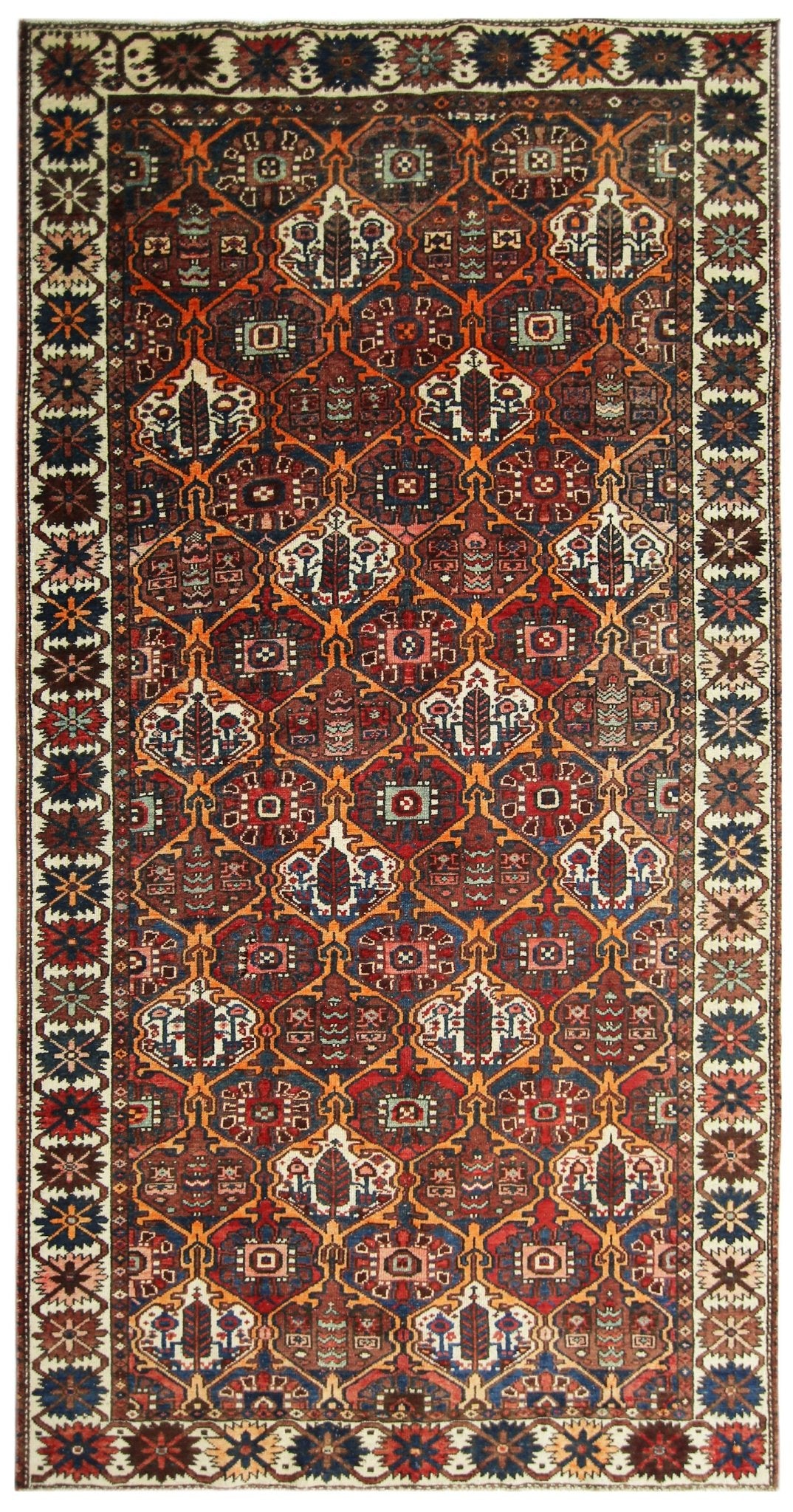 Handmade Vintage Persian Bakhtiar Rug | 281 x 145 cm | 9'3" x 4'9" - Najaf Rugs & Textile