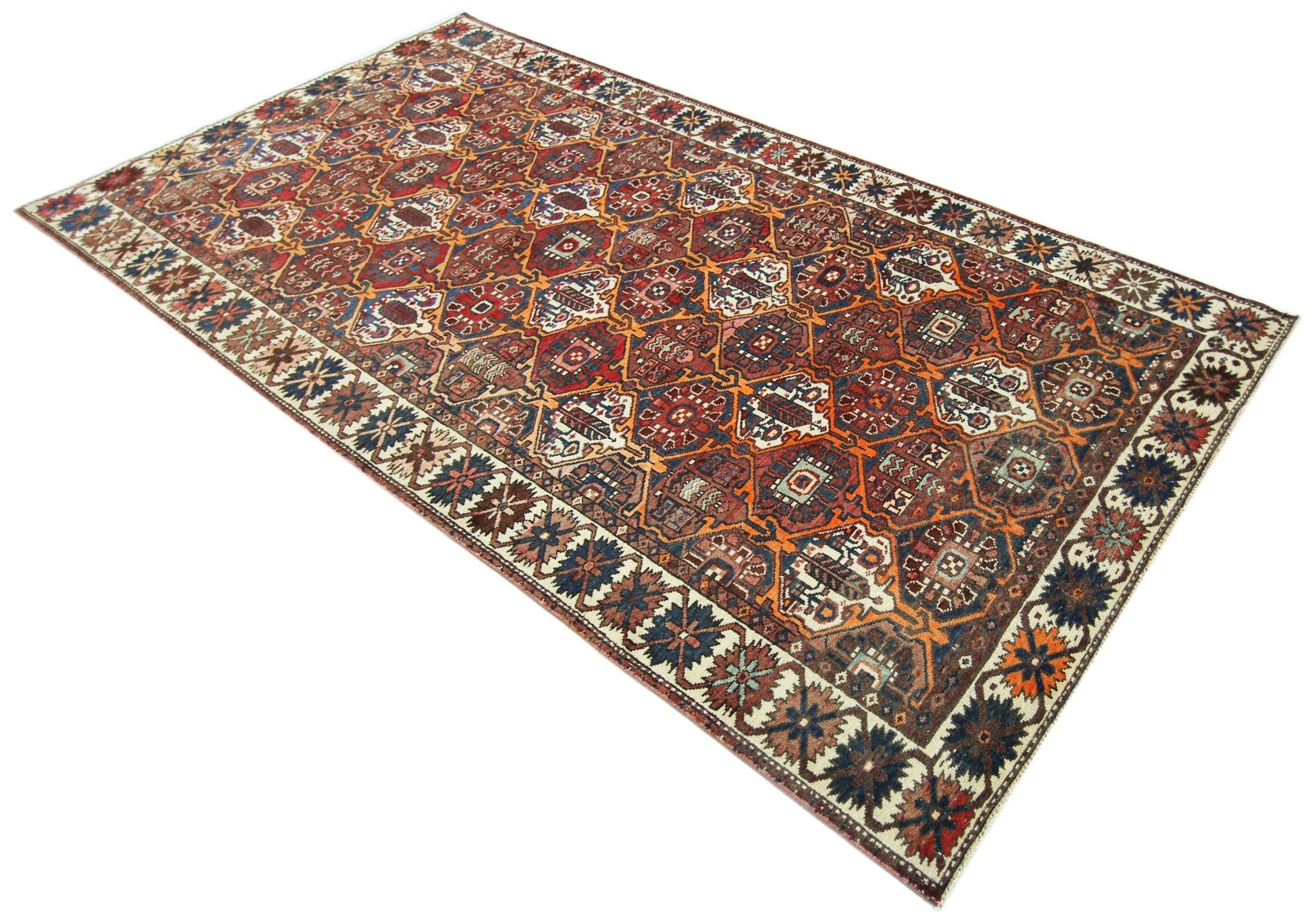 Handmade Vintage Persian Bakhtiar Rug | 281 x 145 cm | 9'3" x 4'9" - Najaf Rugs & Textile