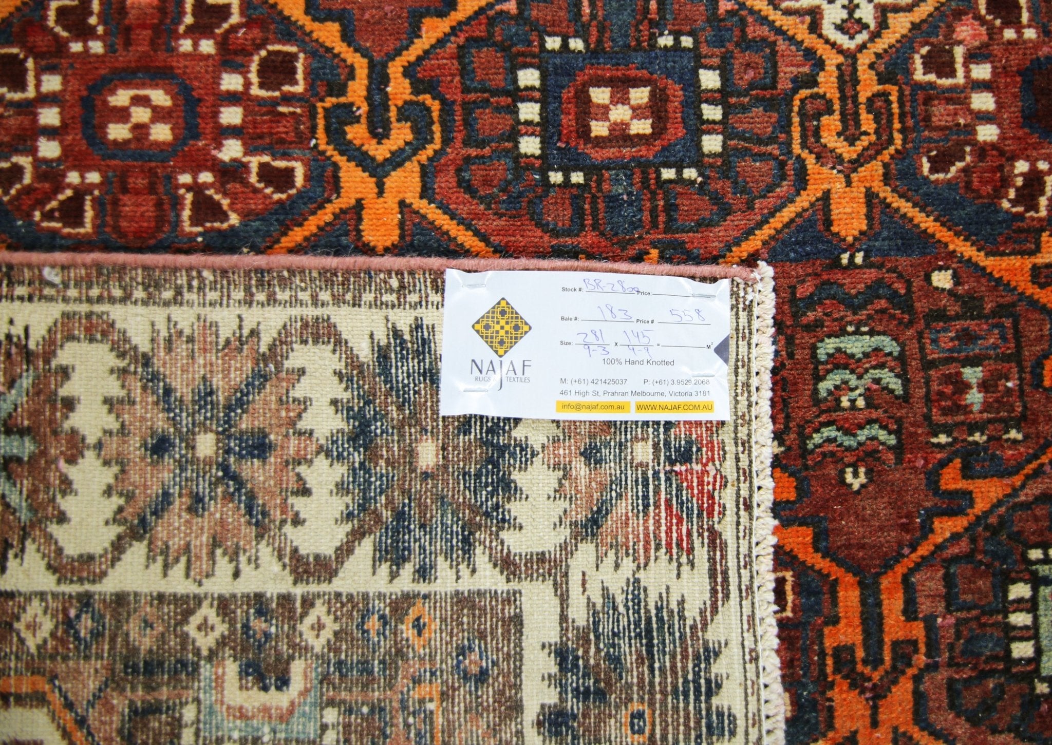 Handmade Vintage Persian Bakhtiar Rug | 281 x 145 cm | 9'3" x 4'9" - Najaf Rugs & Textile