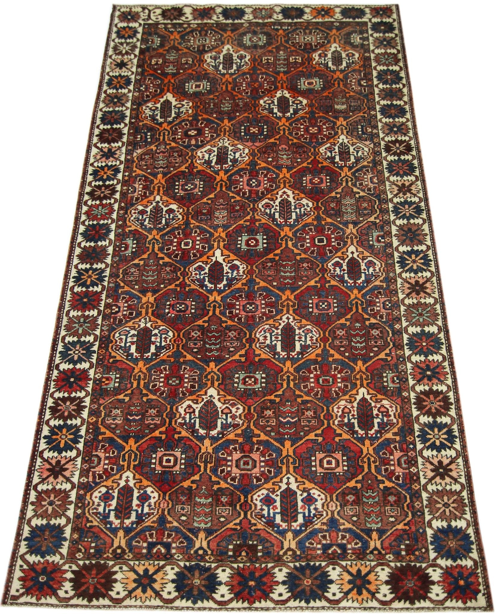 Handmade Vintage Persian Bakhtiar Rug | 281 x 145 cm | 9'3" x 4'9" - Najaf Rugs & Textile