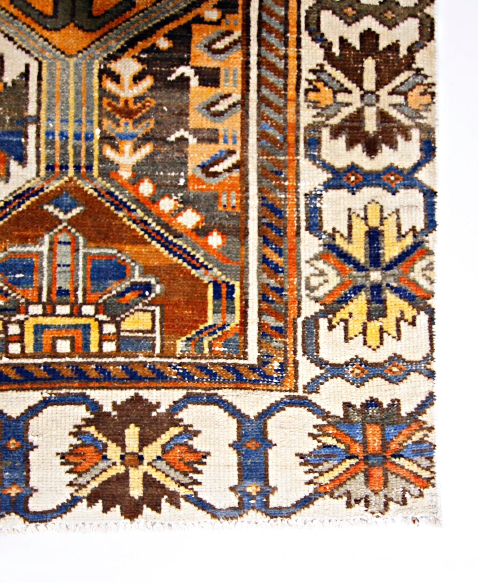 Handmade Vintage Persian Bakhtiar Rug | 283 x 138 cm | 9'3" x 4'6" - Najaf Rugs & Textile