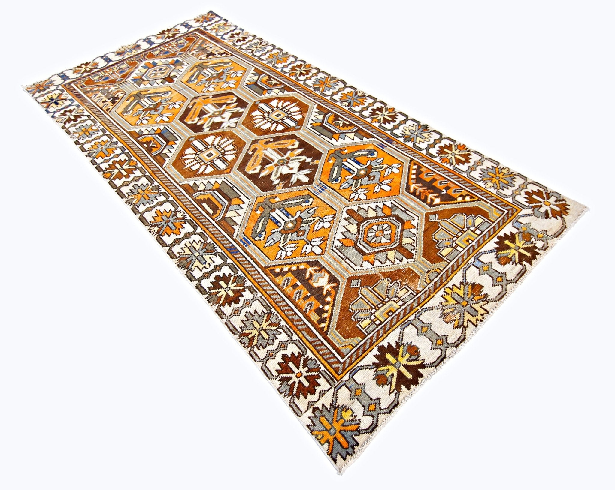 Handmade Vintage Persian Bakhtiar Rug | 283 x 138 cm | 9'3" x 4'6" - Najaf Rugs & Textile