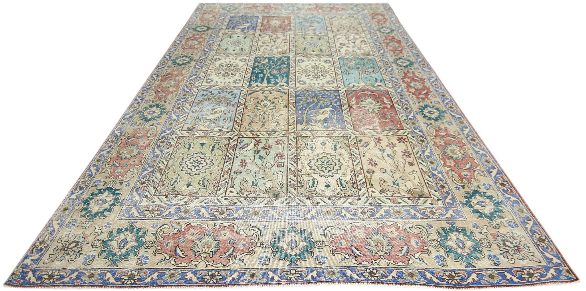 Handmade Vintage Persian Bakhtiar Rug | 285 x 193 cm | 9'4" x 6'4" - Najaf Rugs & Textile