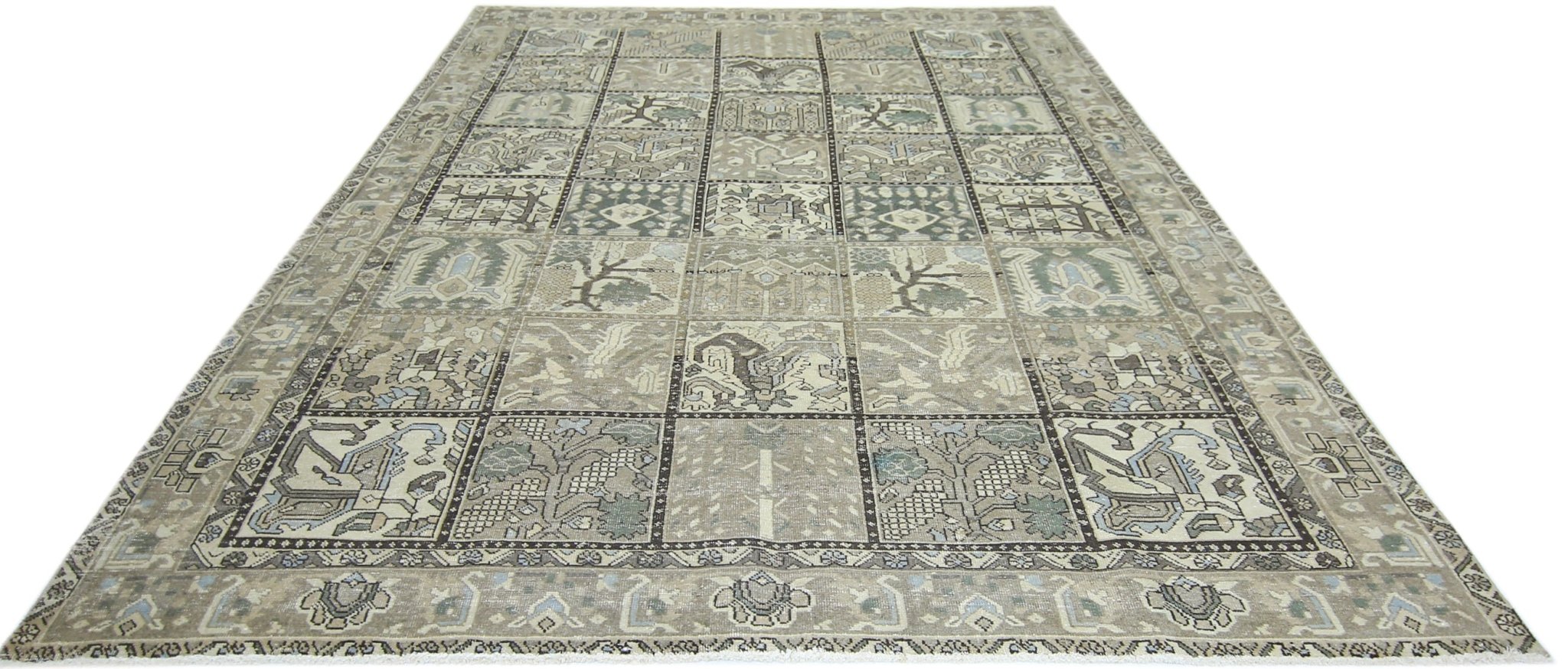 Handmade Vintage Persian Bakhtiar Rug | 287 x 214 cm | 9'5" x 7' - Najaf Rugs & Textile