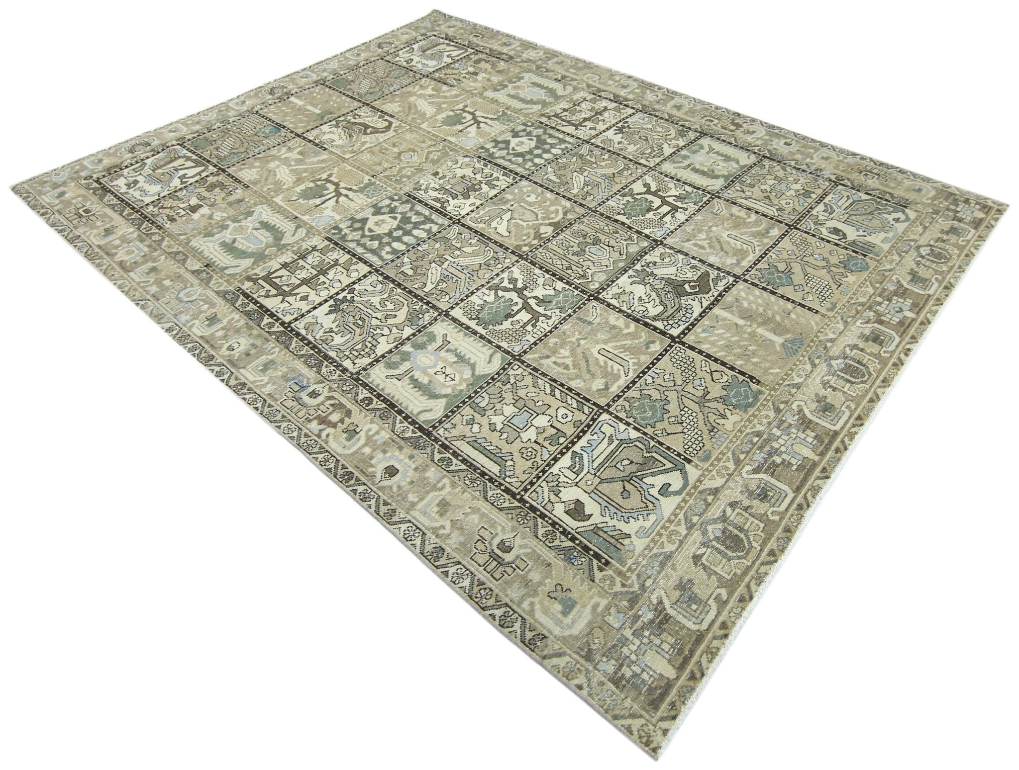 Handmade Vintage Persian Bakhtiar Rug | 287 x 214 cm | 9'5" x 7' - Najaf Rugs & Textile