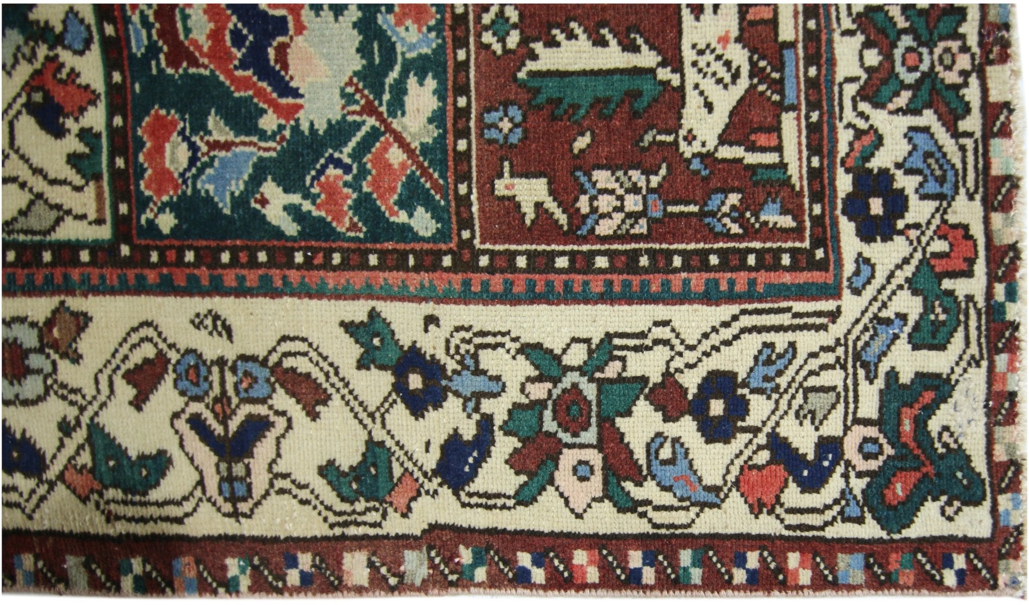 Handmade Vintage Persian Bakhtiar Rug | 288 x 151 cm | 9'6" x 4'11" - Najaf Rugs & Textile