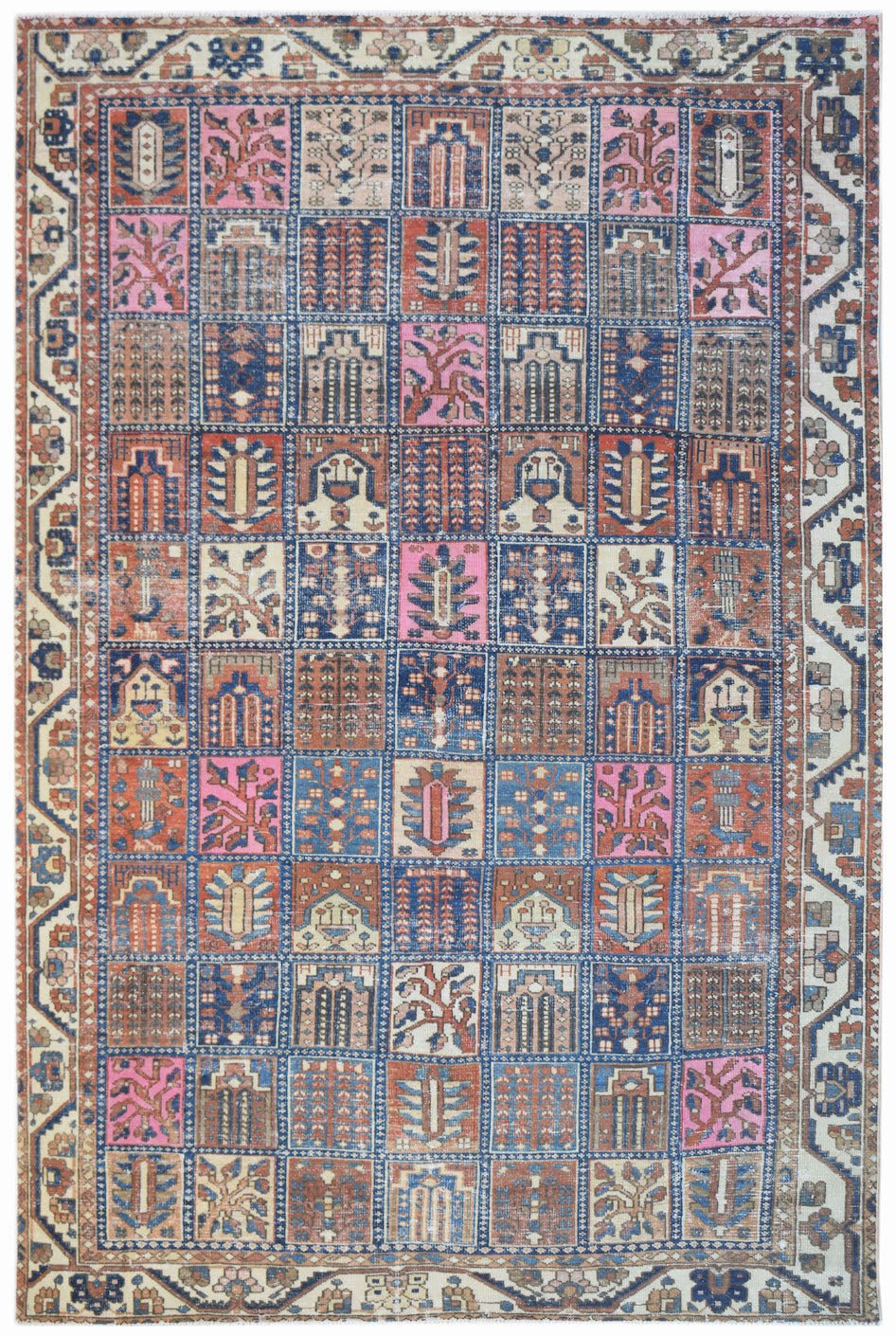Handmade Vintage Persian Bakhtiar Rug | 290 x 200 cm | 9'6" x 6'7" - Najaf Rugs & Textile