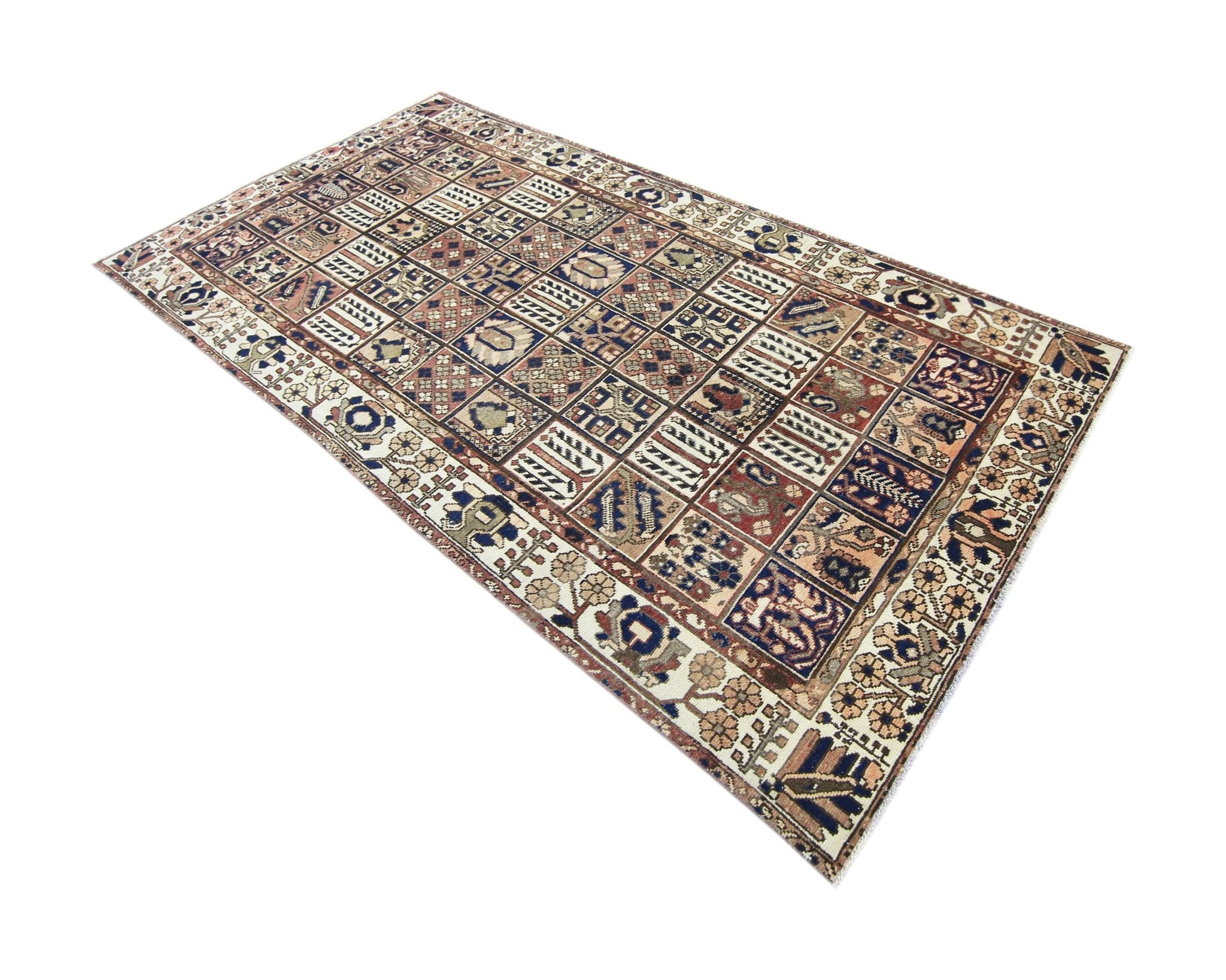 Handmade Vintage Persian Bakhtiar Rug | 291 x 145 cm | 9'7" x 4'9" - Najaf Rugs & Textile