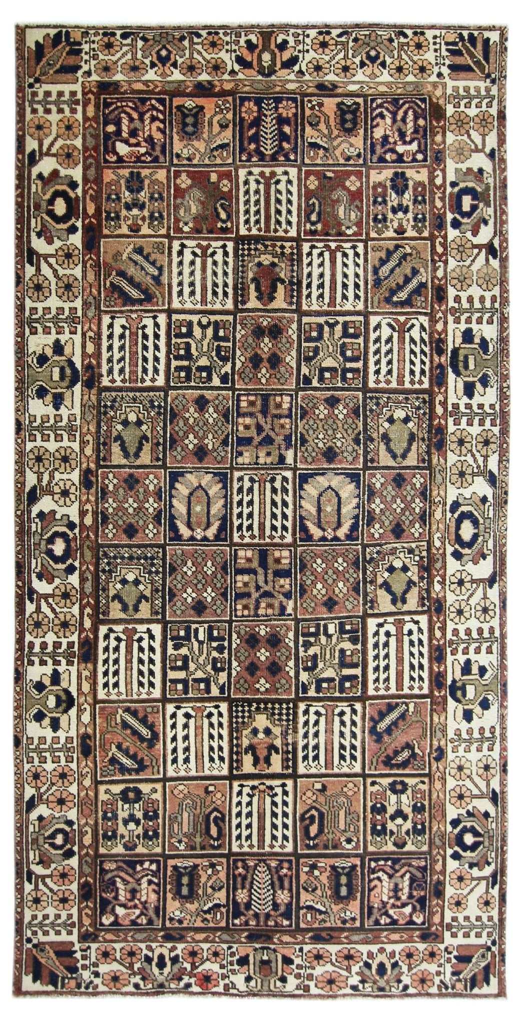 Handmade Vintage Persian Bakhtiar Rug | 291 x 145 cm | 9'7" x 4'9" - Najaf Rugs & Textile