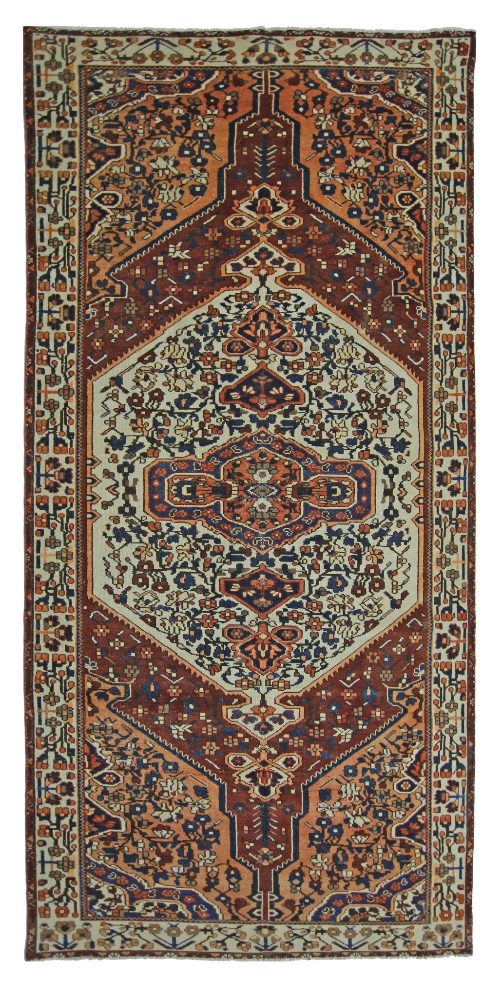 Handmade Vintage Persian Bakhtiar Rug | 292 x 151 cm | 9'7" x 5' - Najaf Rugs & Textile