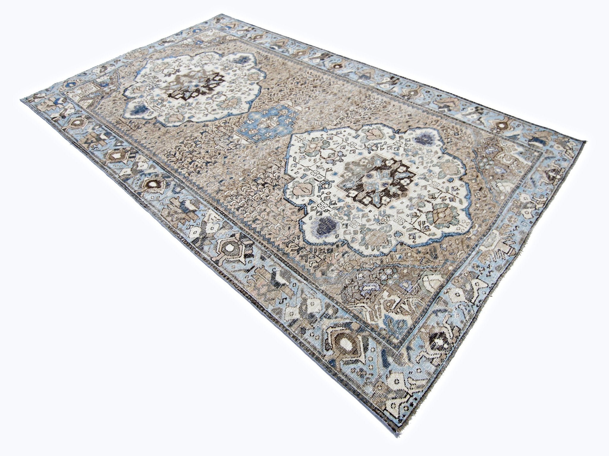 Handmade Vintage Persian Bakhtiar Rug | 296 x 166 cm | 9'8" x 5'5" - Najaf Rugs & Textile