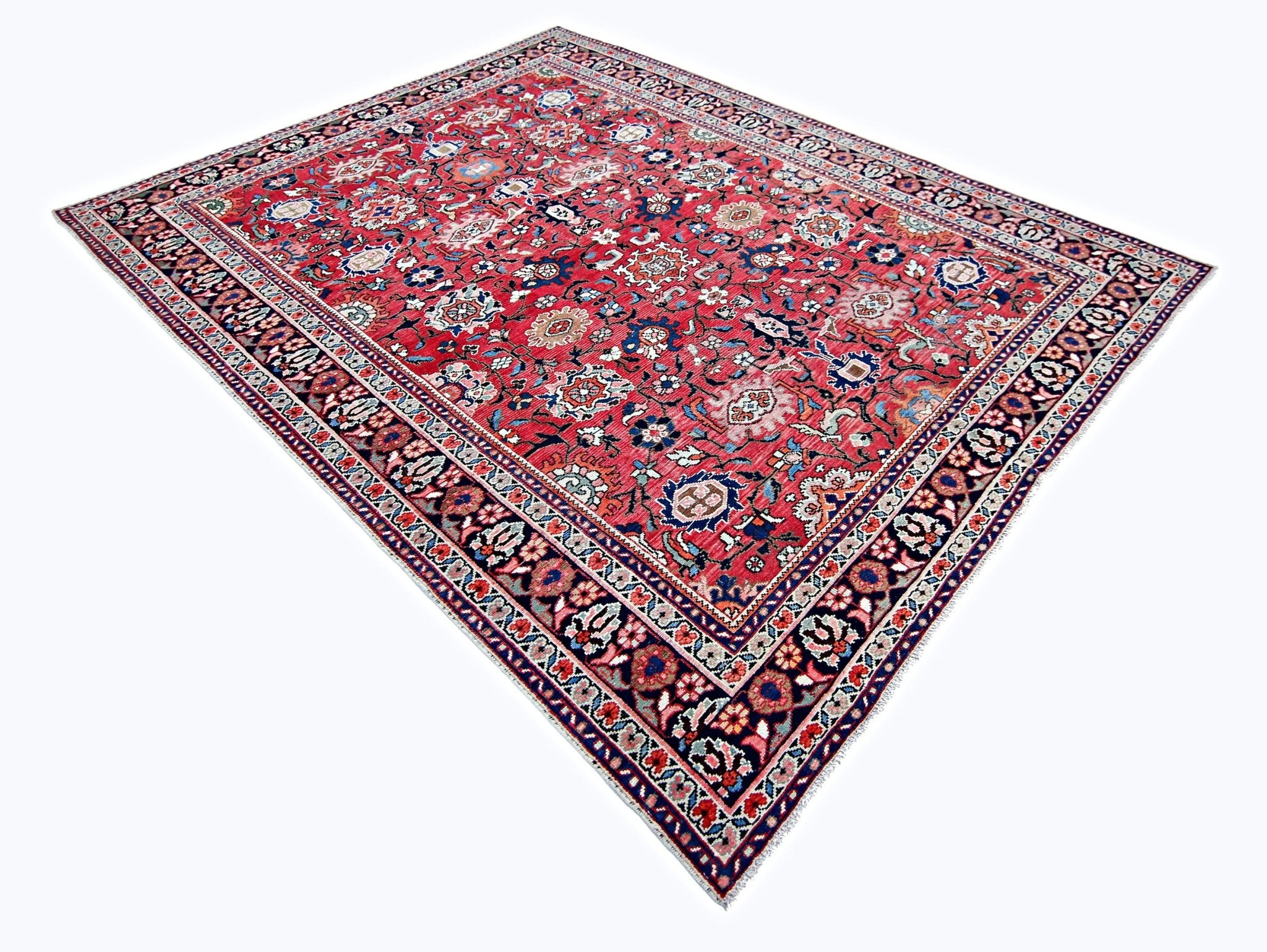 Handmade Vintage Persian Bakhtiar Rug | 296 x 227 cm | 9'8" x 7'5" - Najaf Rugs & Textile