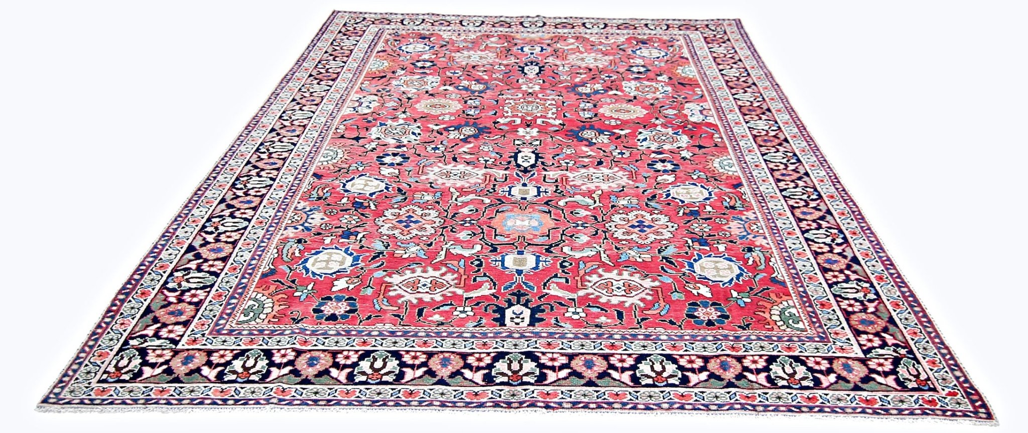 Handmade Vintage Persian Bakhtiar Rug | 296 x 227 cm | 9'8" x 7'5" - Najaf Rugs & Textile
