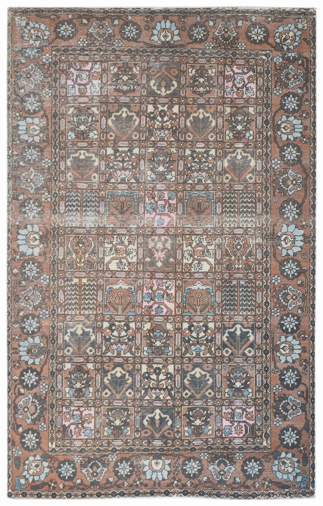 Handmade Vintage Persian Bakhtiar Rug | 299 x 200 cm | 9'10" x 6'7" - Najaf Rugs & Textile