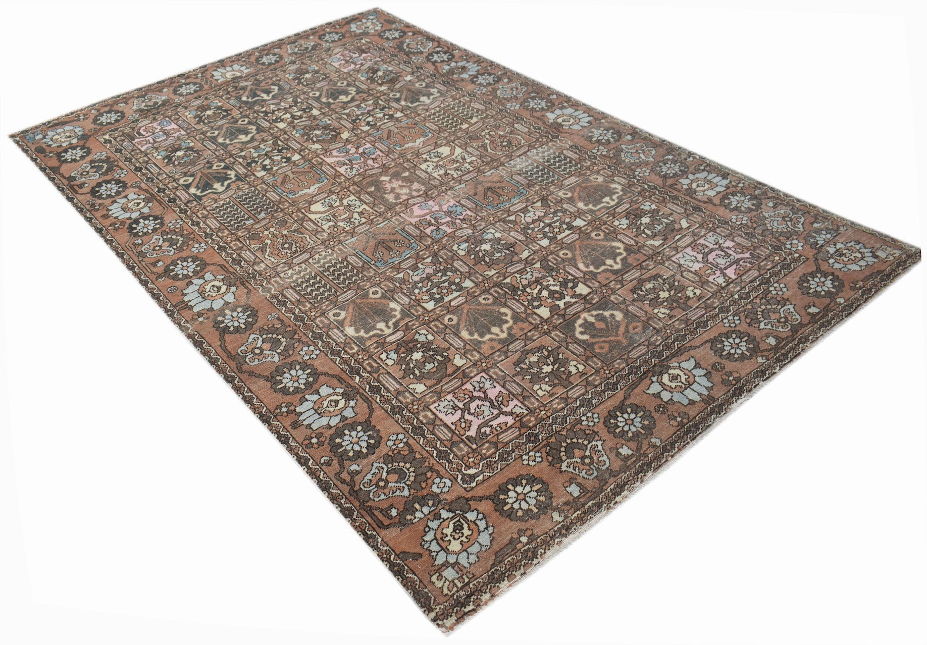 Handmade Vintage Persian Bakhtiar Rug | 299 x 200 cm | 9'10" x 6'7" - Najaf Rugs & Textile