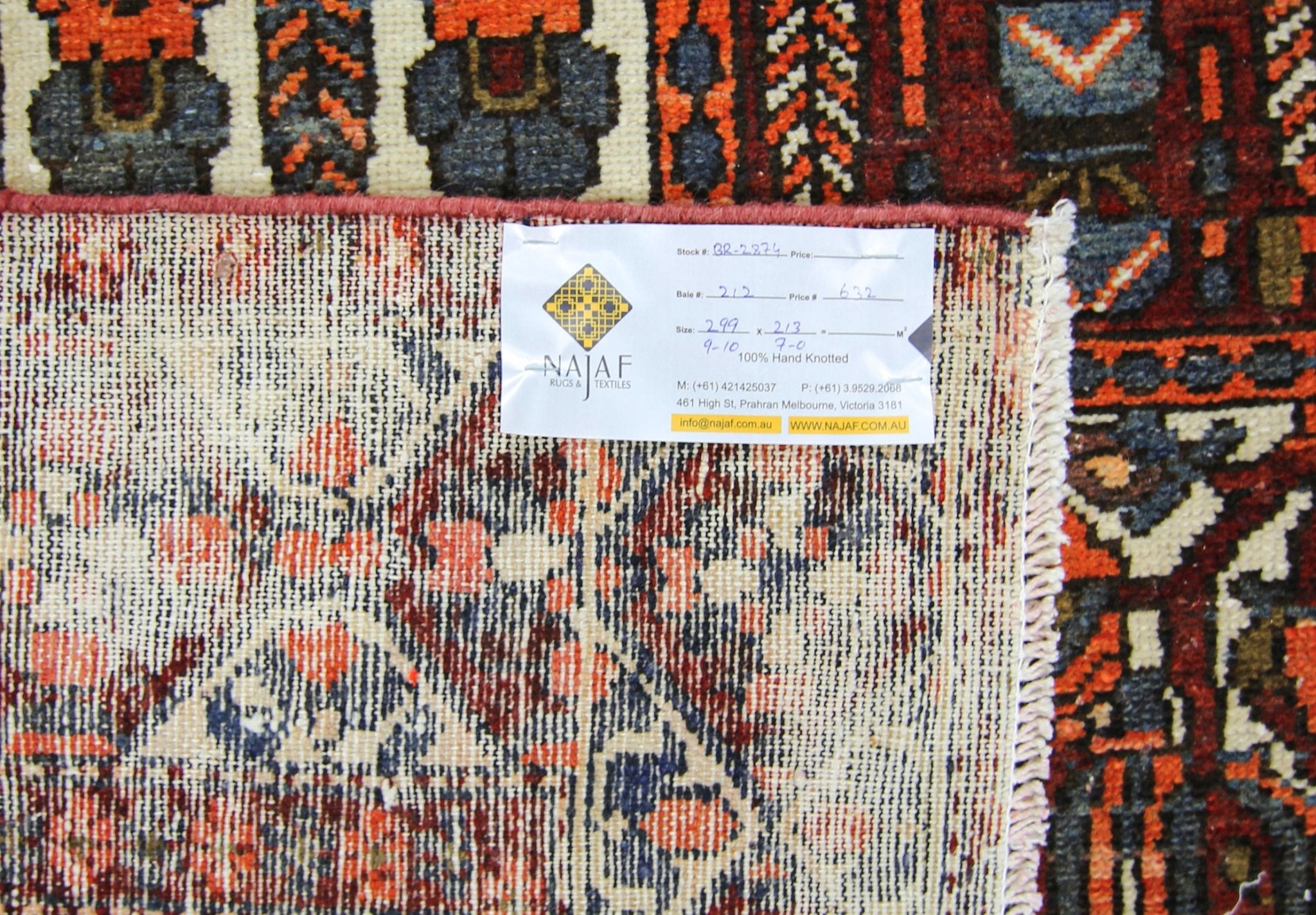 Handmade Vintage Persian Bakhtiar Rug | 299 x 213 cm | 9'10" x 7' - Najaf Rugs & Textile
