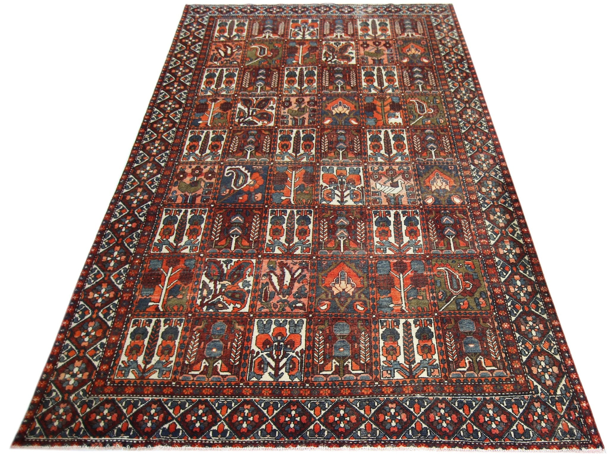 Handmade Vintage Persian Bakhtiar Rug | 299 x 213 cm | 9'10" x 7' - Najaf Rugs & Textile