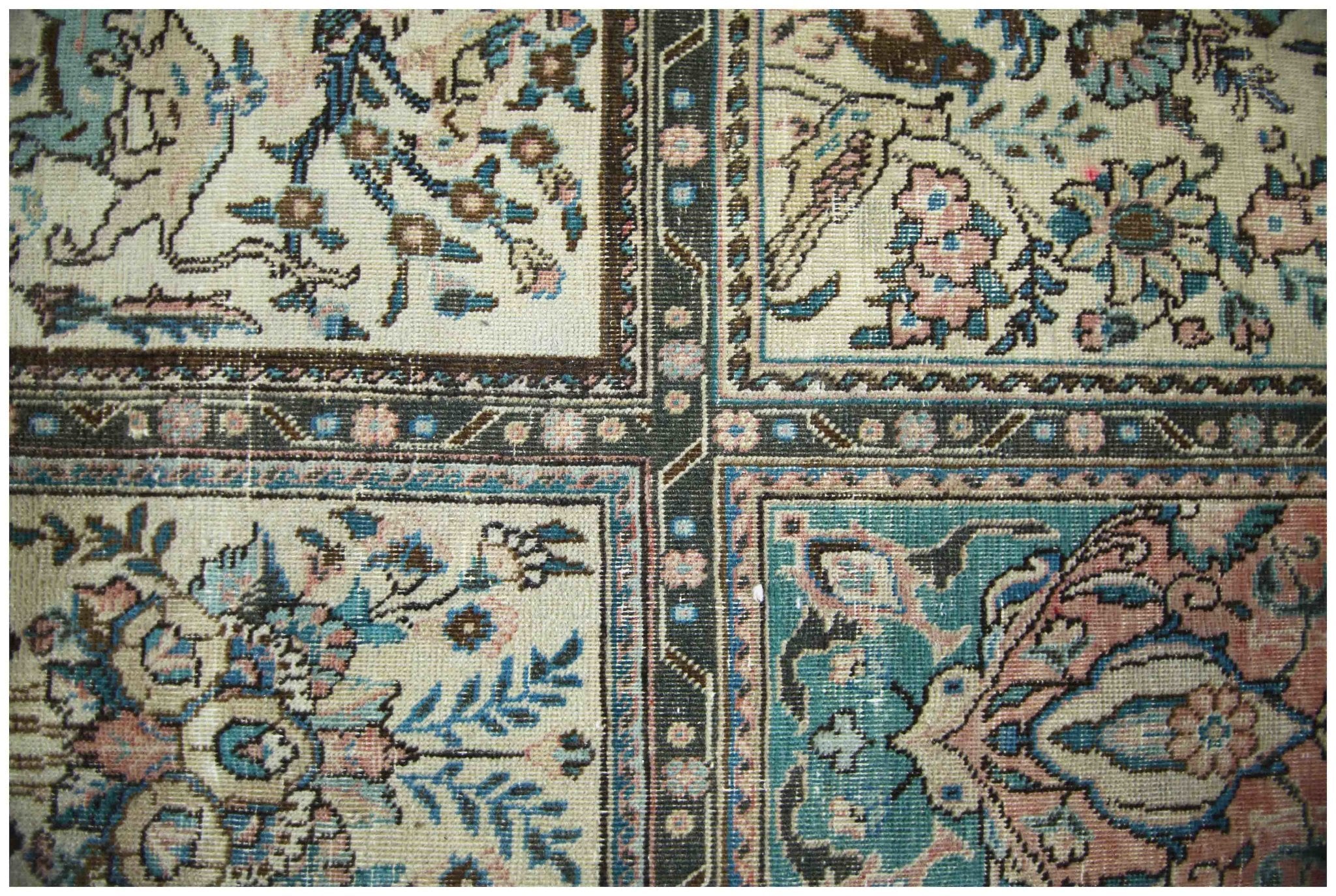 Handmade Vintage Persian Bakhtiar Rug | 368 x 282 cm | 12'1" x 9'3" - Najaf Rugs & Textile