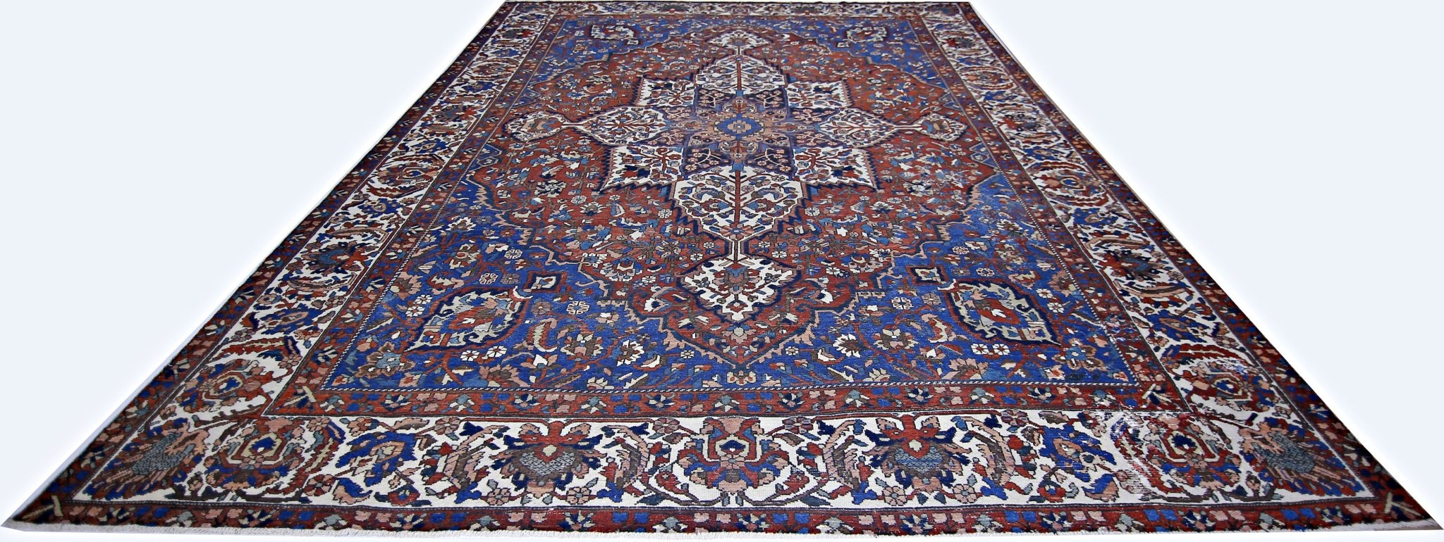 Handmade Vintage Persian Bakhtiar Rug | 410 x 315 cm | 13'6" x 10'4" - Najaf Rugs & Textile