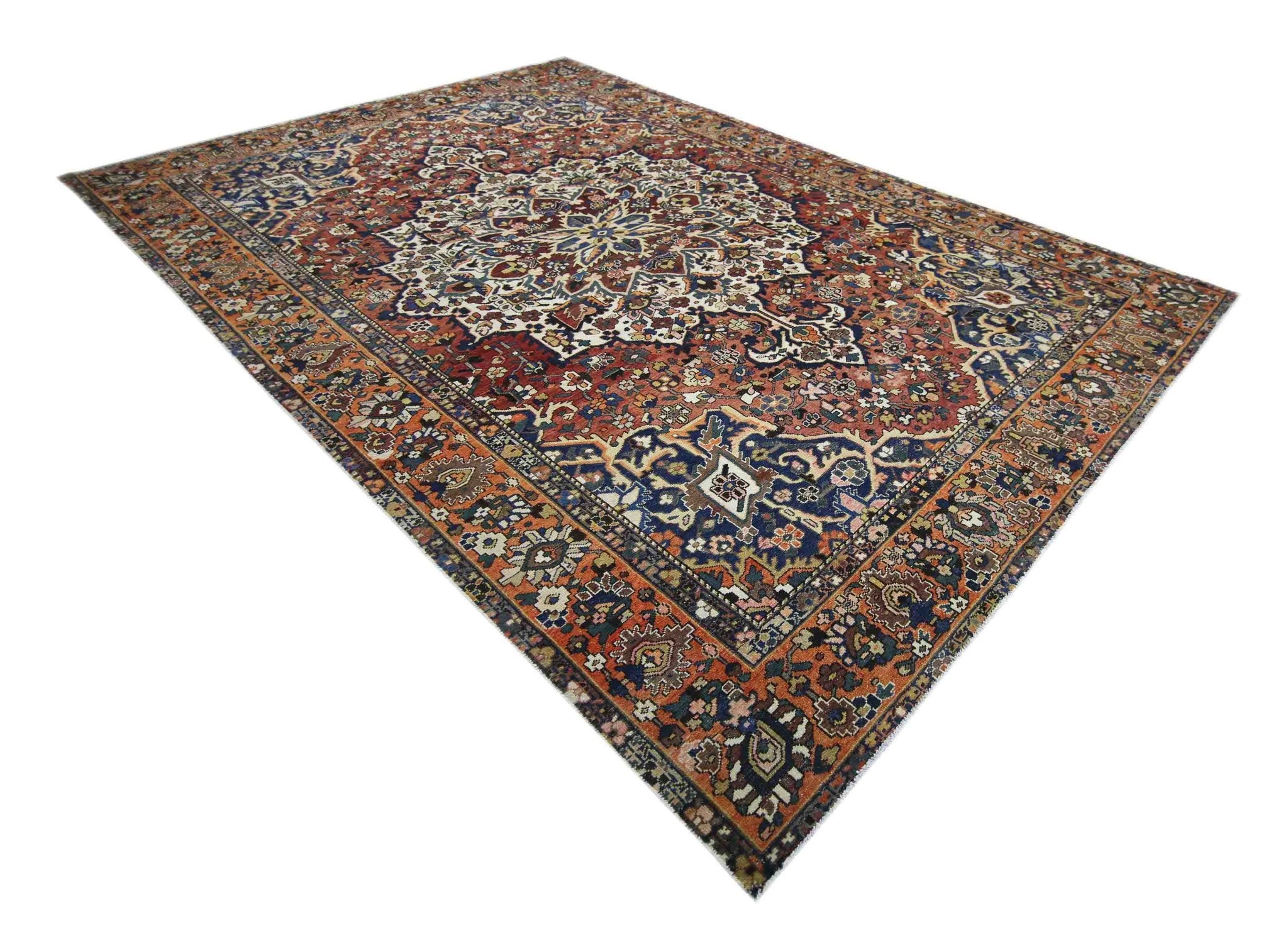 Handmade Vintage Persian Bakhtiar Rug | 465 x 300 cm | 15'3" x 9'10" - Najaf Rugs & Textile