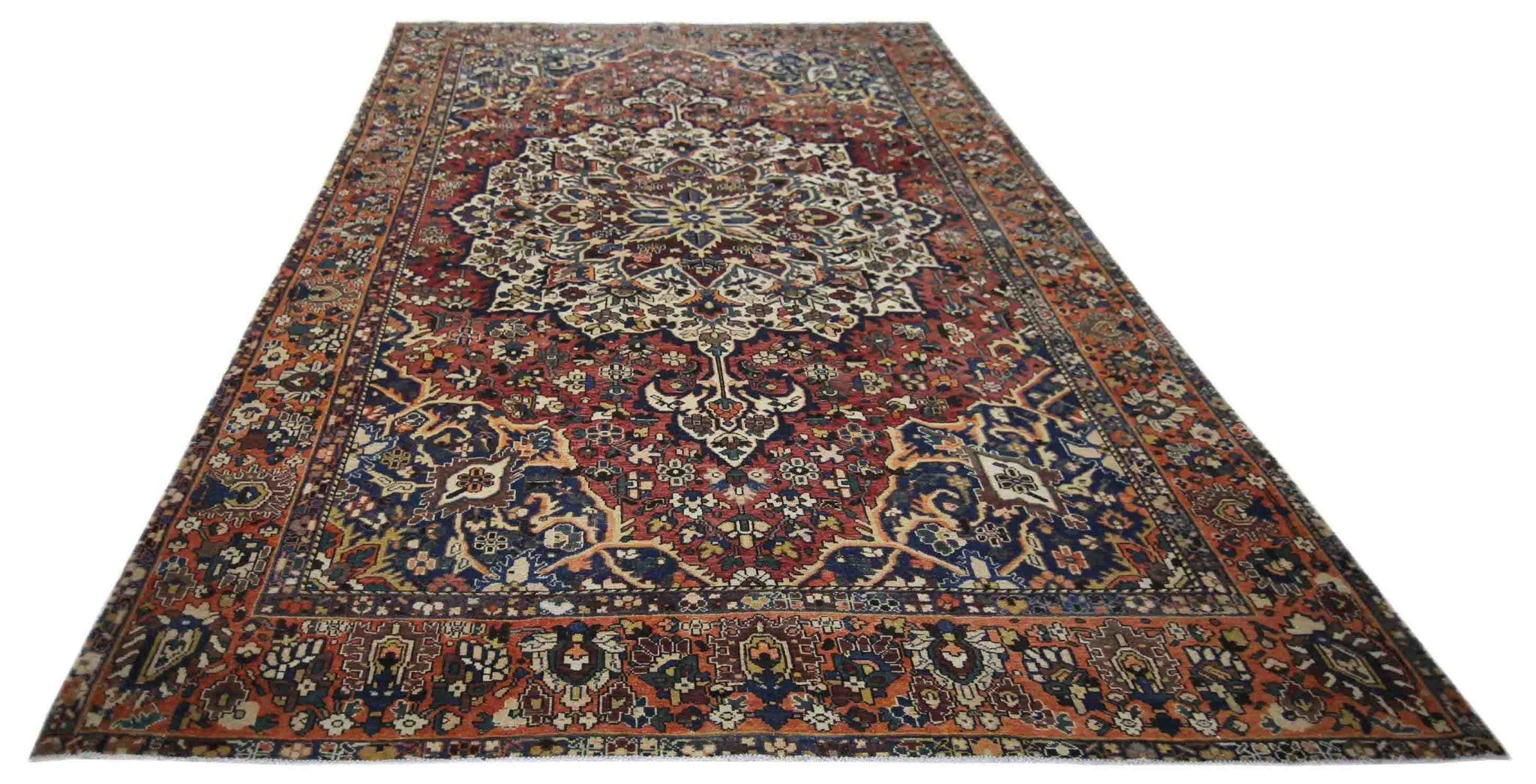 Handmade Vintage Persian Bakhtiar Rug | 465 x 300 cm | 15'3" x 9'10" - Najaf Rugs & Textile