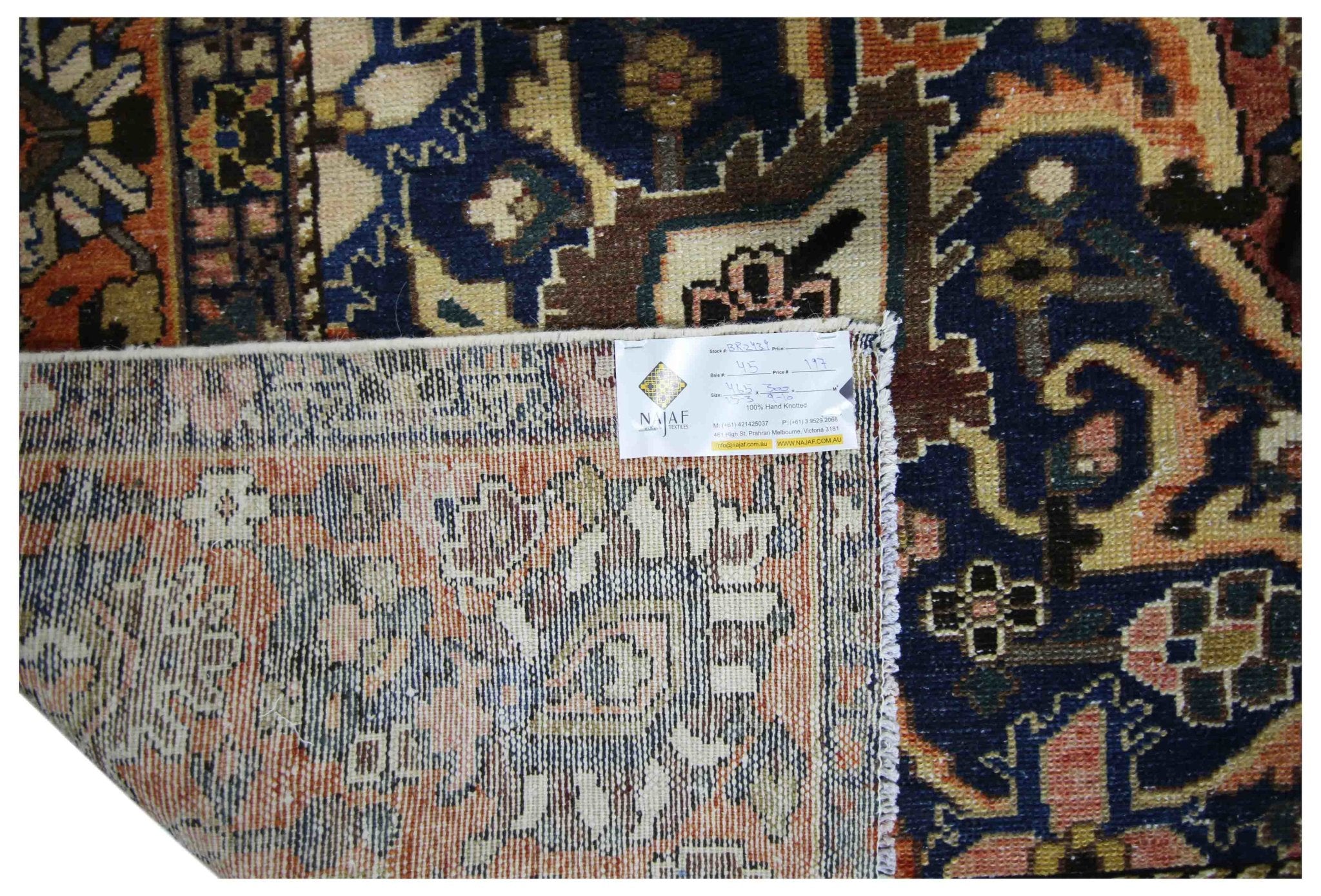 Handmade Vintage Persian Bakhtiar Rug | 465 x 300 cm | 15'3" x 9'10" - Najaf Rugs & Textile