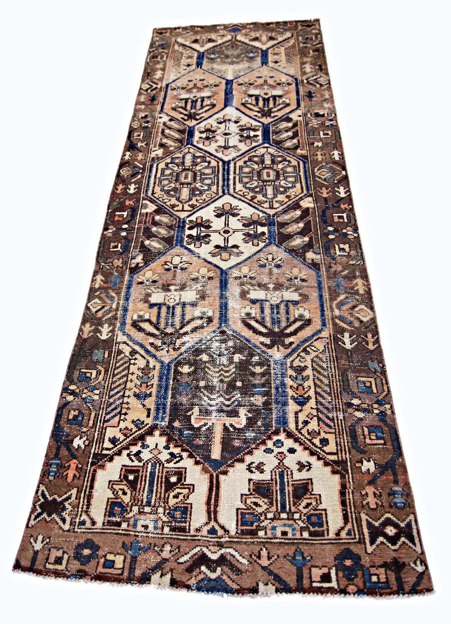 Handmade Vintage Persian Bakhtiari Hallway Runner | 273 x 104 cm | 9' x 3'5" - Najaf Rugs & Textile