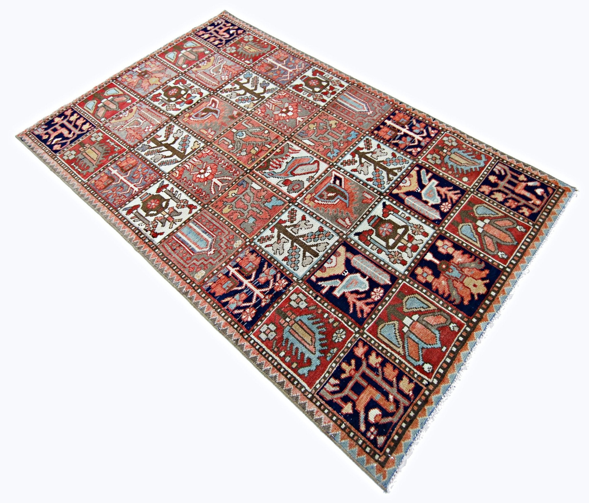 Handmade Vintage Persian Bakhtiari Rug | 165 x 102 cm | 5'5" x 3'4" - Najaf Rugs & Textile