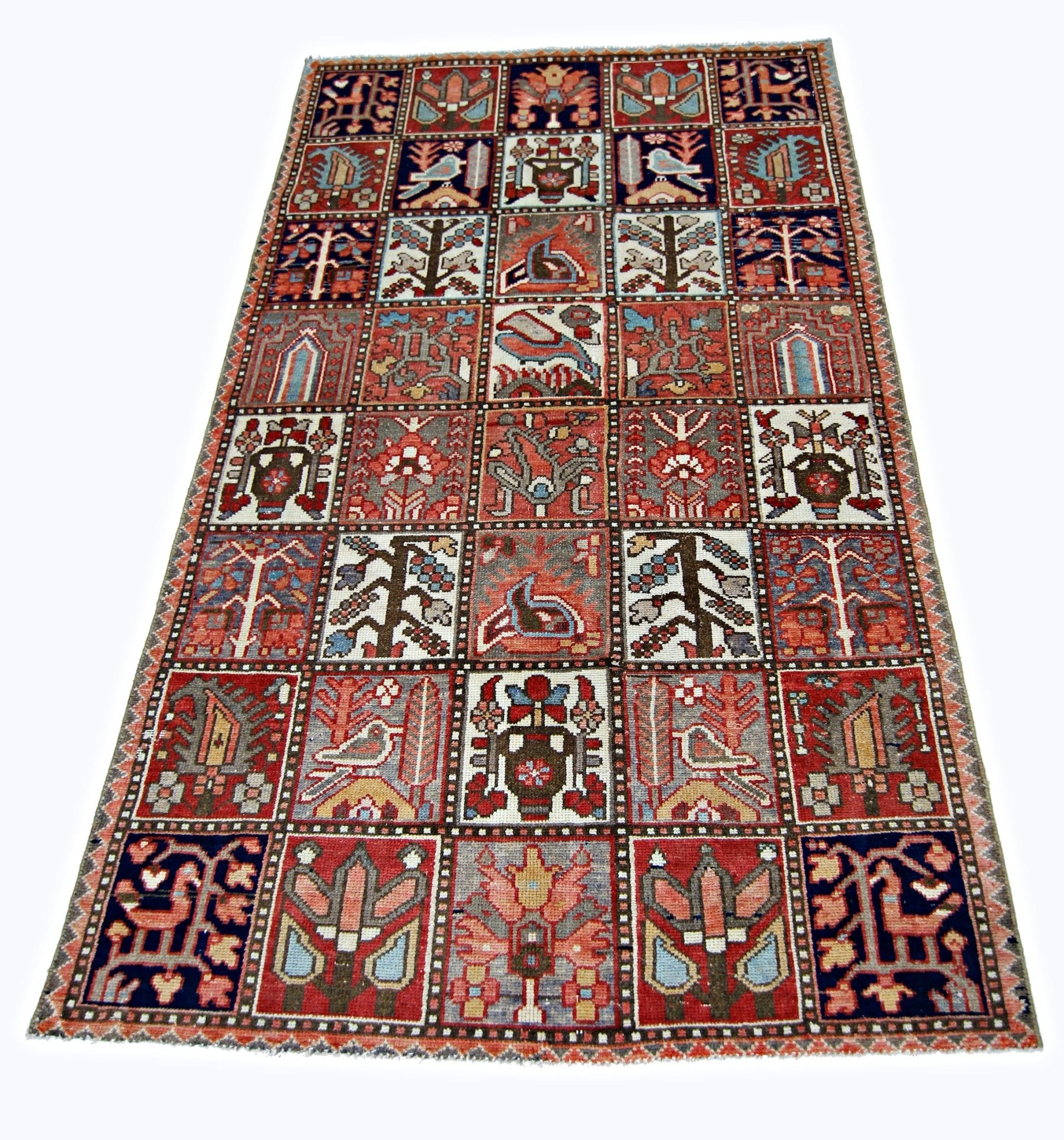 Handmade Vintage Persian Bakhtiari Rug | 165 x 102 cm | 5'5" x 3'4" - Najaf Rugs & Textile