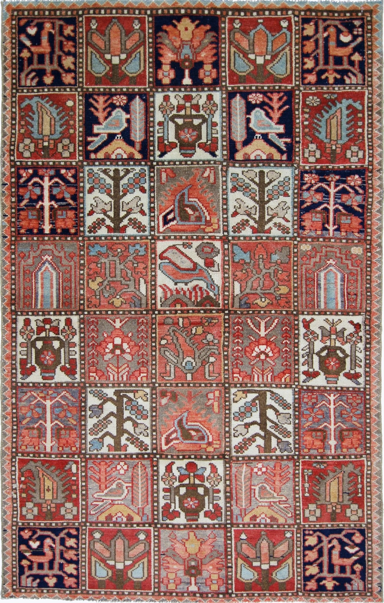 Handmade Vintage Persian Bakhtiari Rug | 165 x 102 cm | 5'5" x 3'4" - Najaf Rugs & Textile