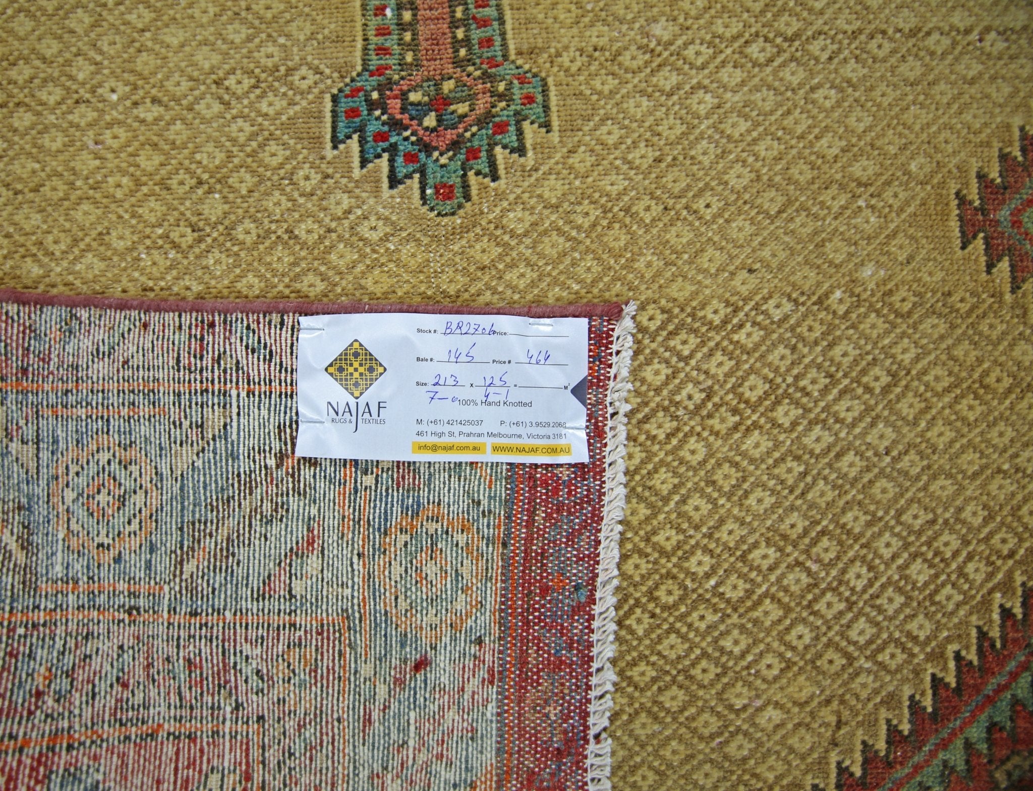 Handmade Vintage Persian Bibikabad Rug | 213 x 125 cm | 7' x 4'1" - Najaf Rugs & Textile