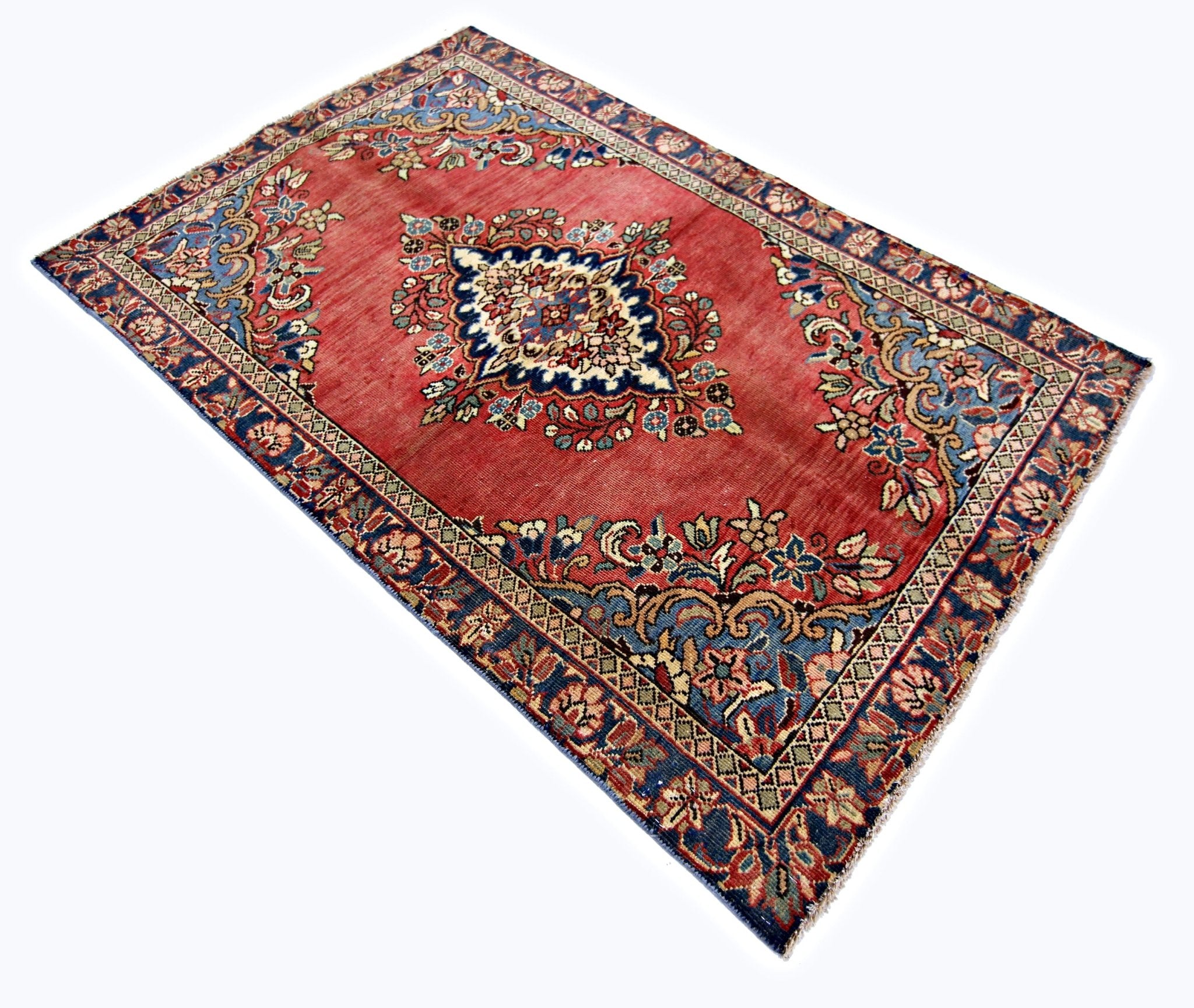 Handmade Vintage Persian Bidjar Rug | 145 x 93 cm | 4'9" x 3'1" - Najaf Rugs & Textile