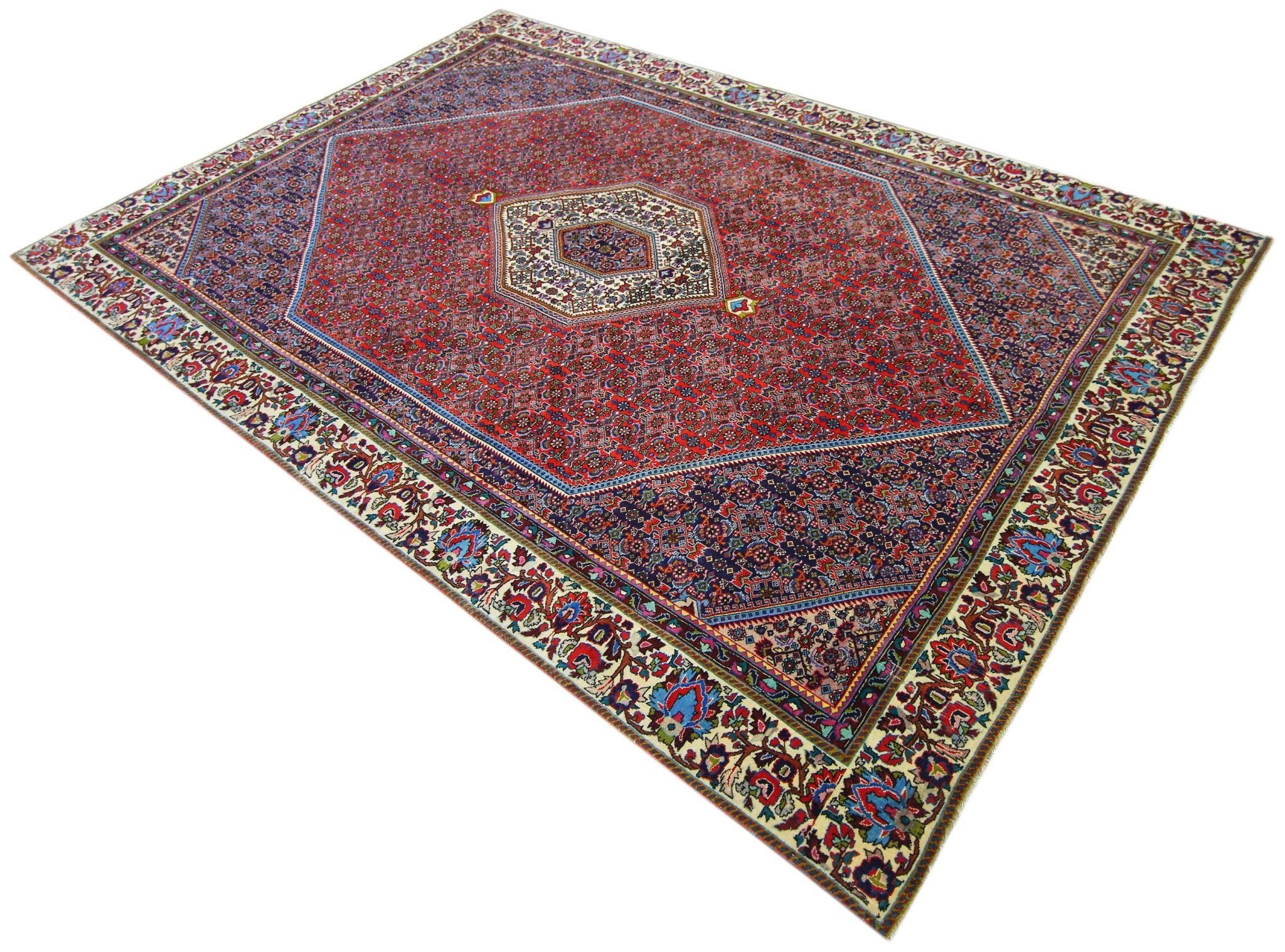 Handmade Vintage Persian Bidjar Rug | 289 x 194 cm | 9'6" x 6'4" - Najaf Rugs & Textile