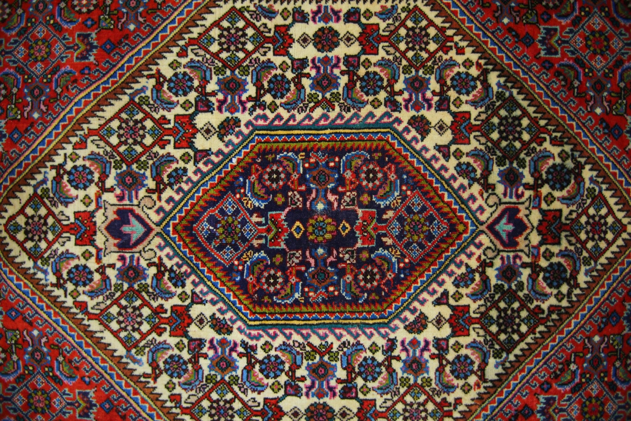 Handmade Vintage Persian Bidjar Rug | 289 x 194 cm | 9'6" x 6'4" - Najaf Rugs & Textile
